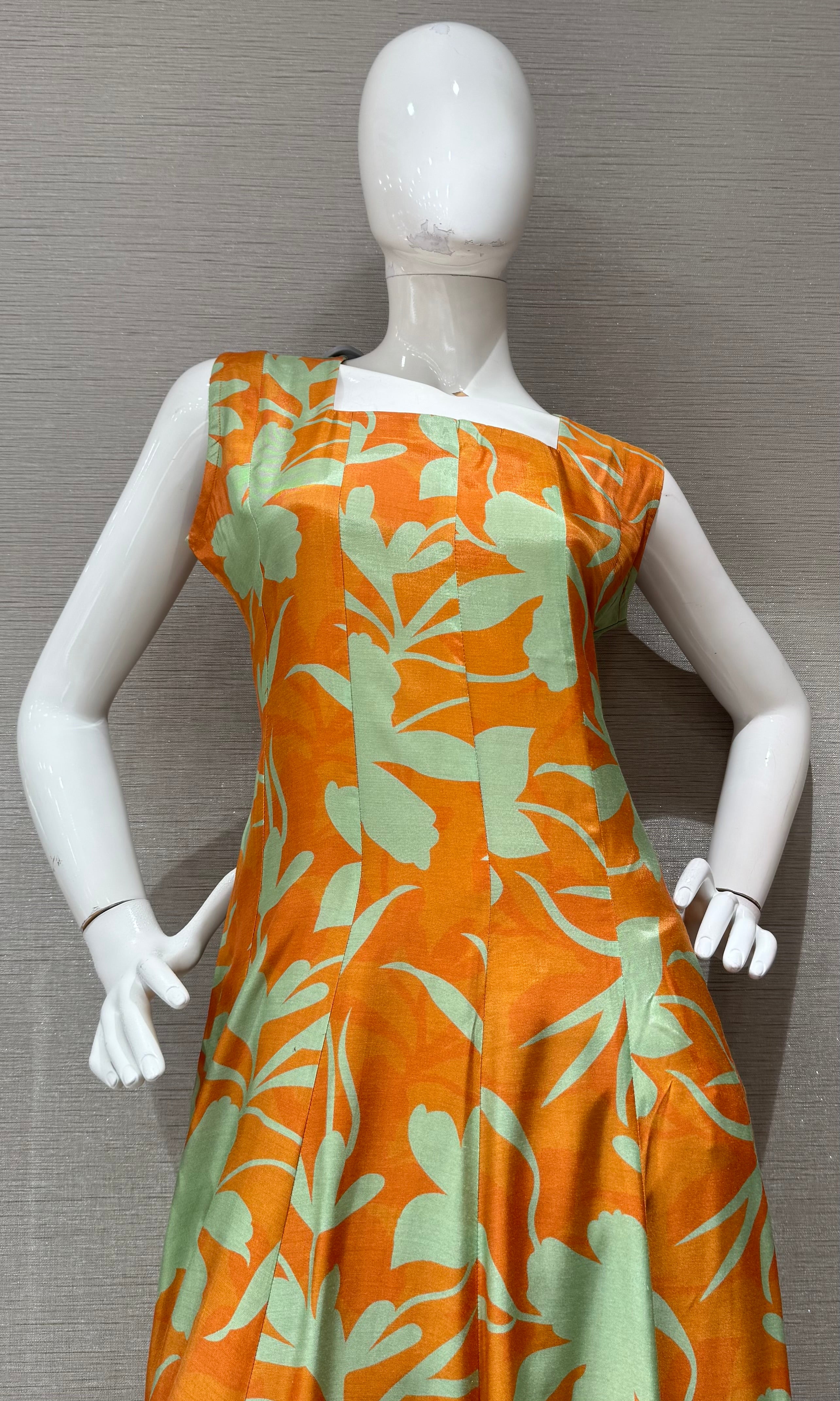 Rust Tropical Leaf Print kurti top