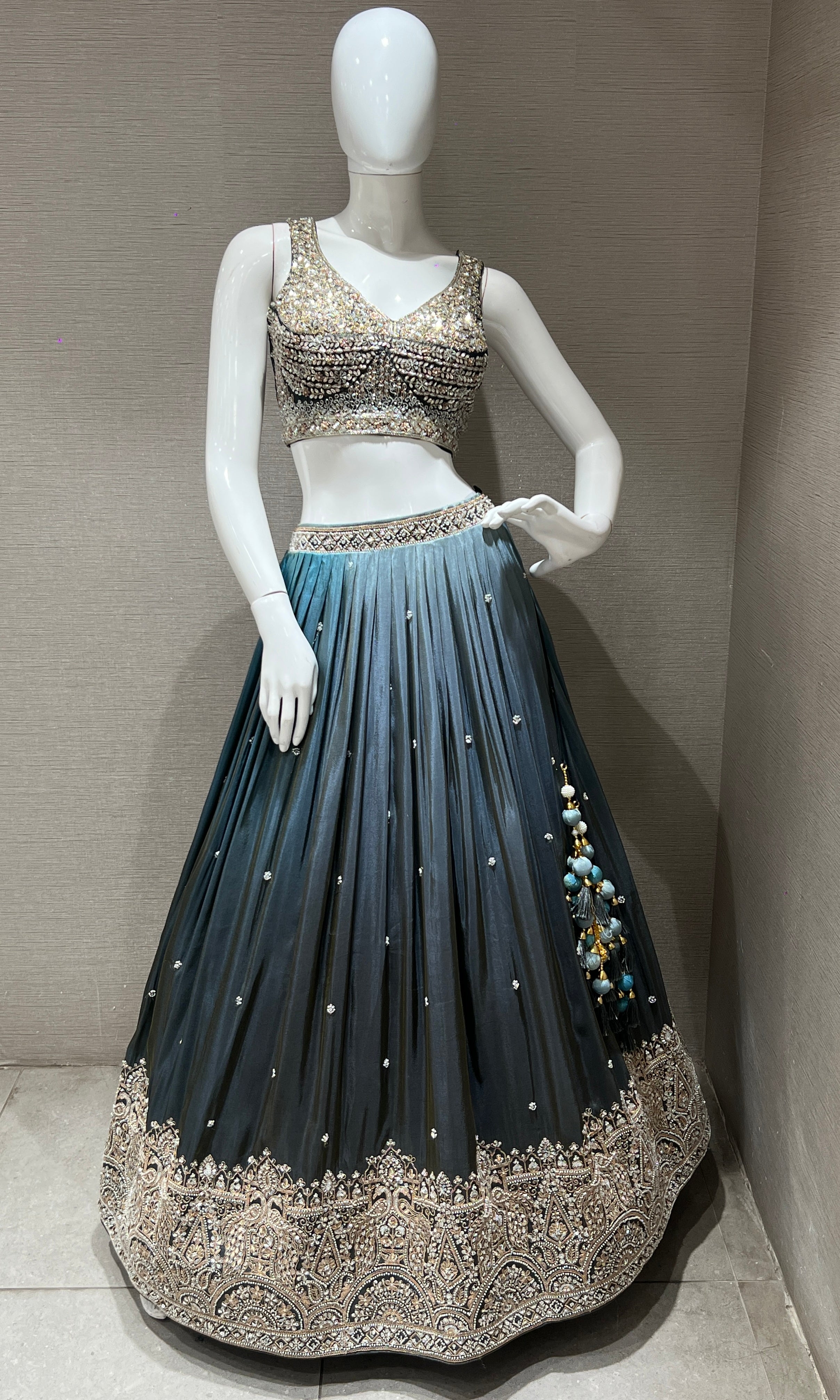 Midnight Grey Lehenga