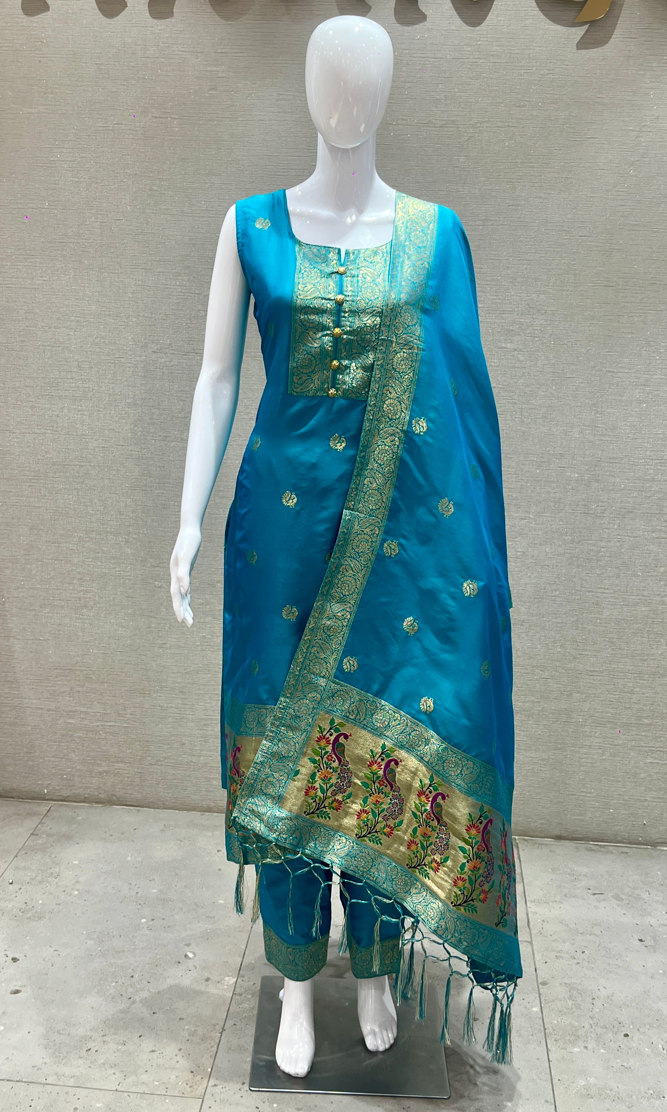 Rama blue kurta set
