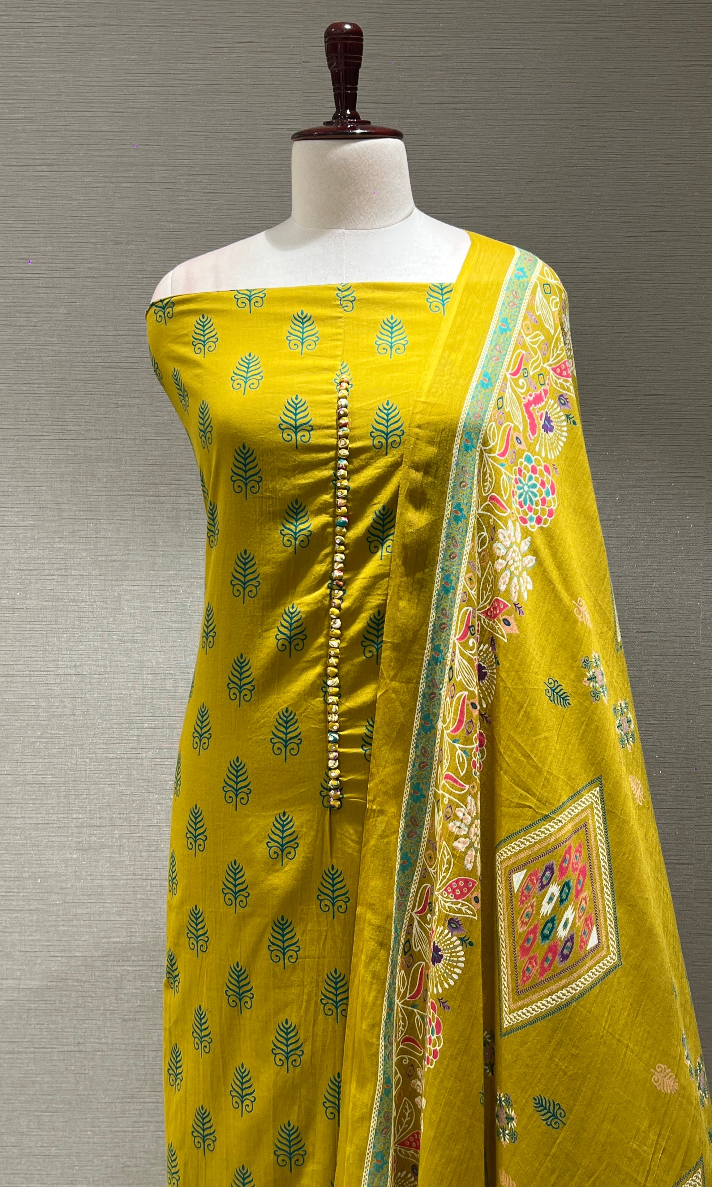 Mehendi green dress material