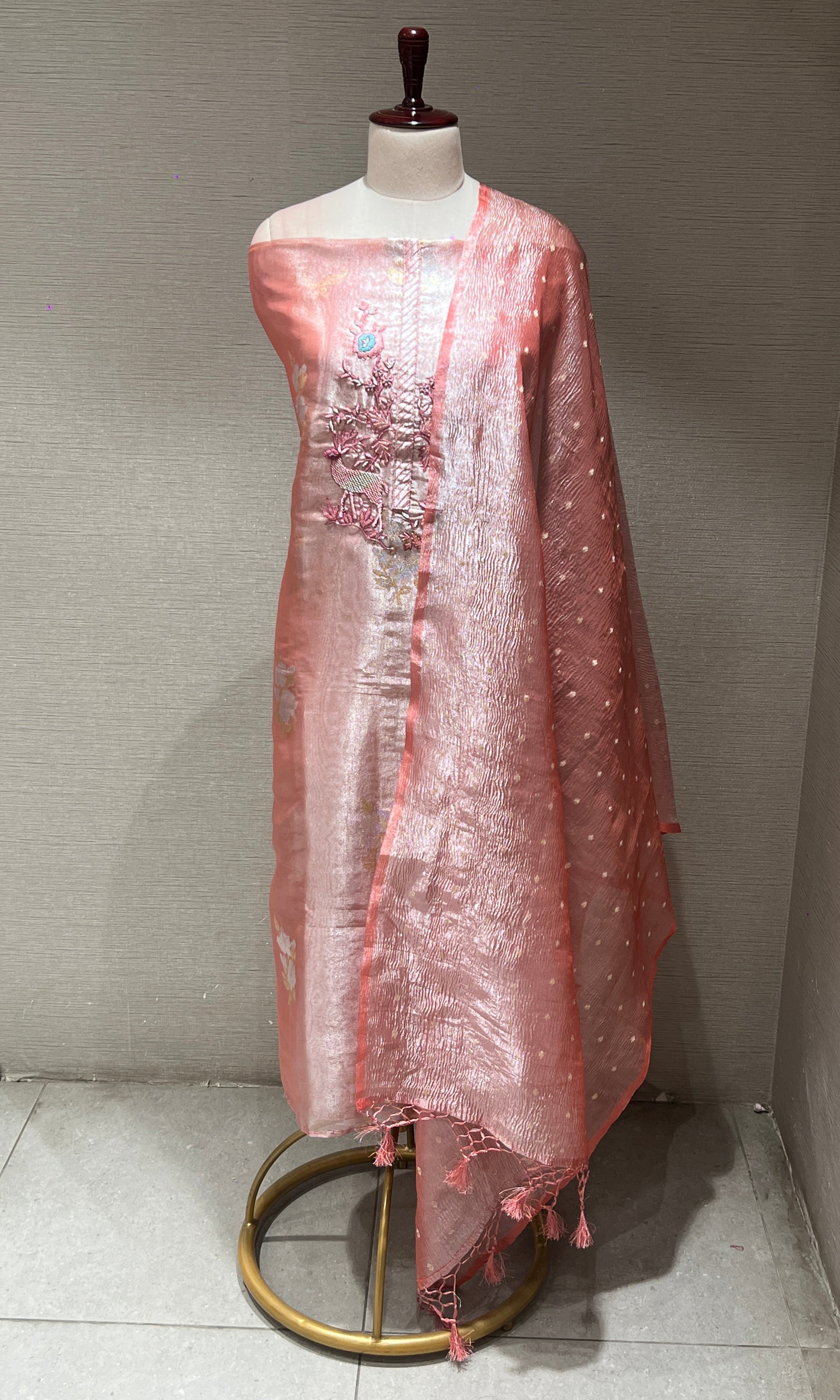 Pink dress material