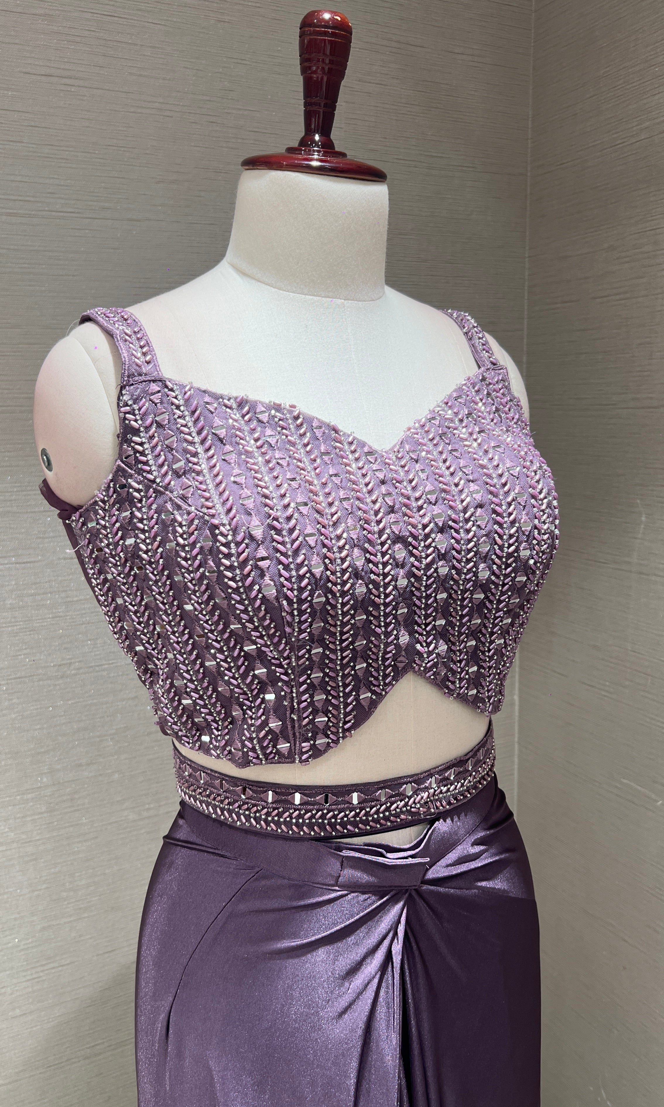 Purple one minute drape saree