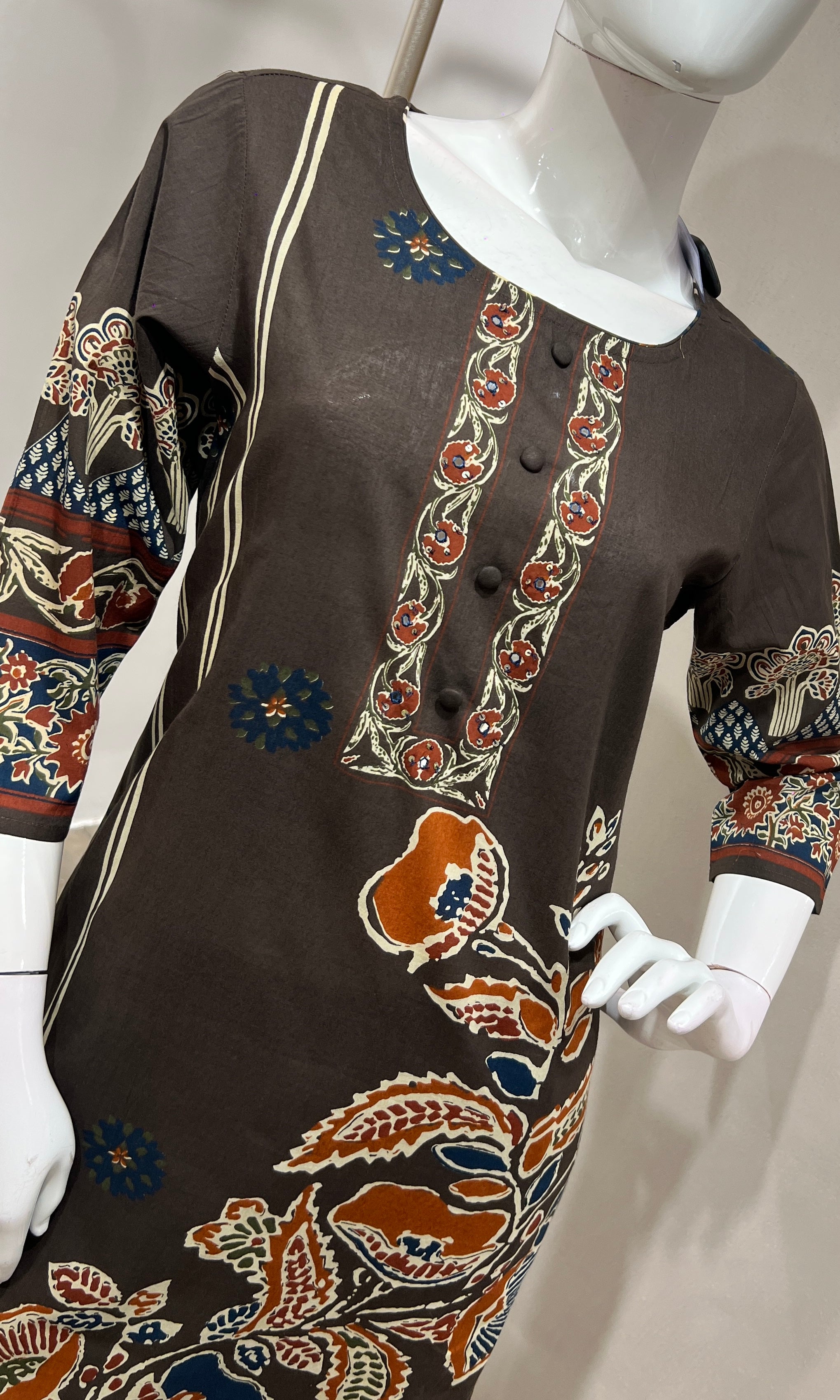 Brown FLORAL PRINTED kurta set