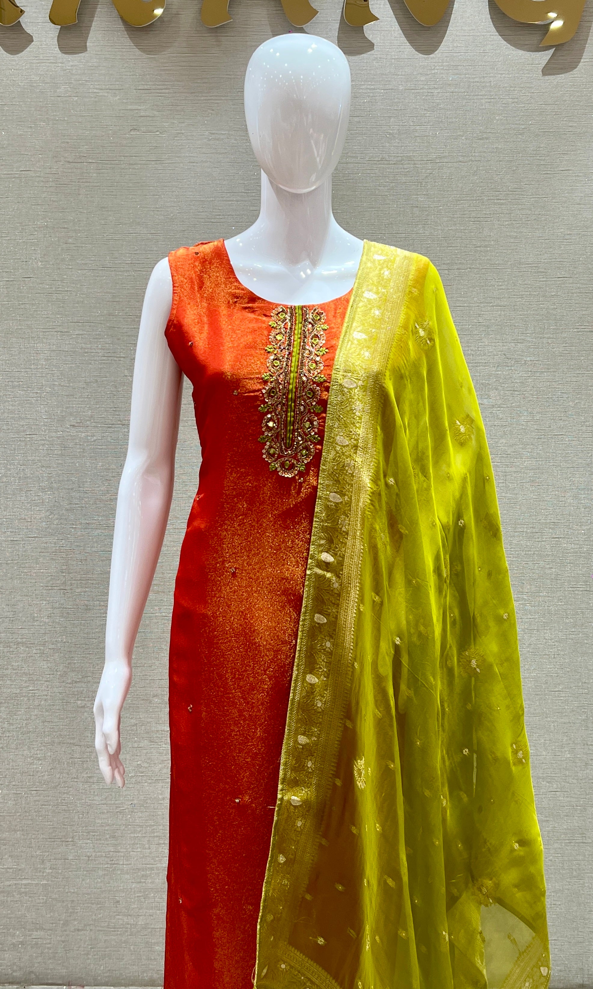 Orange kurta set
