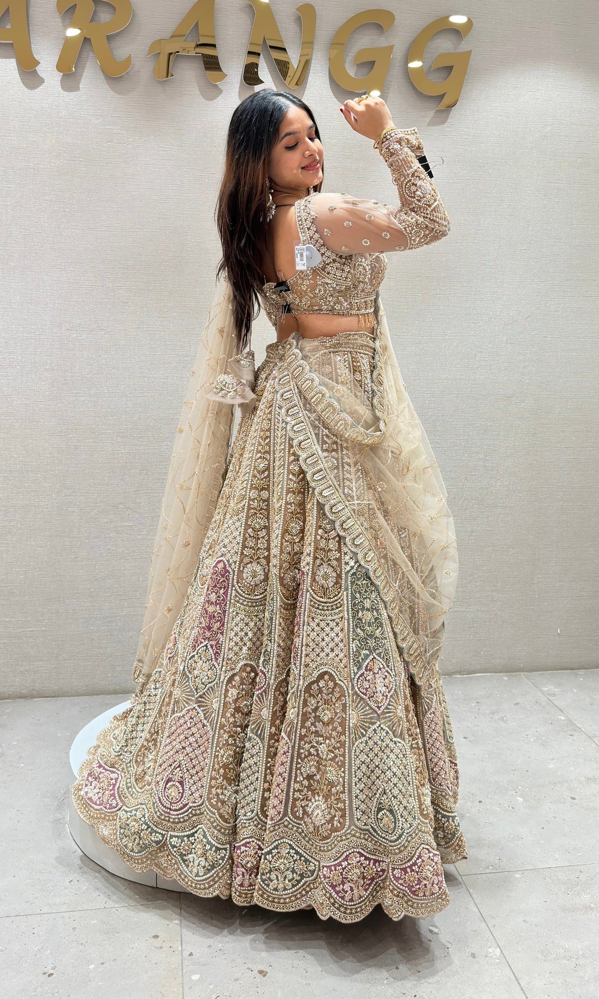 Gold GOLDEN HEAVY EMBROIDERED Lehenga