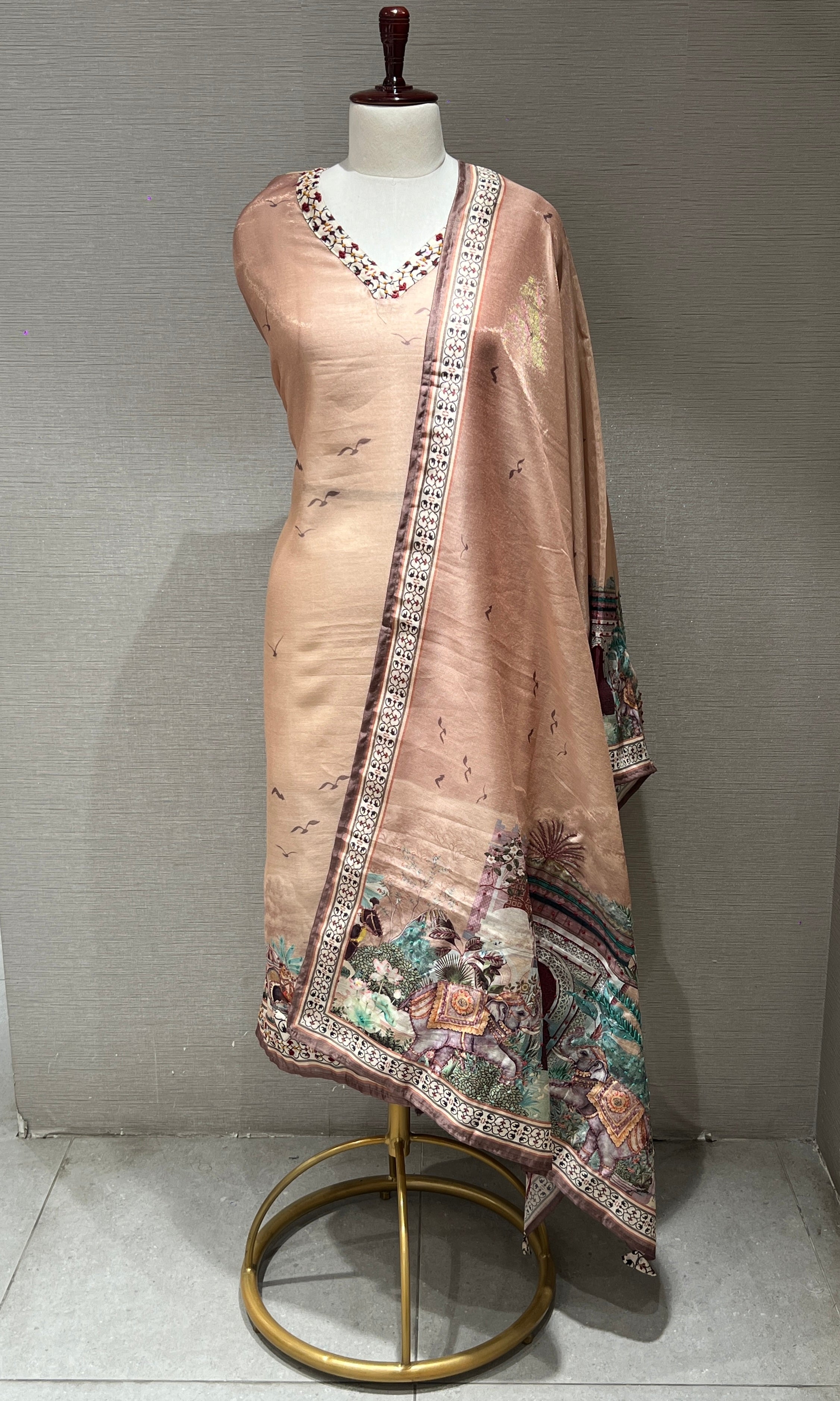 Gold dress material