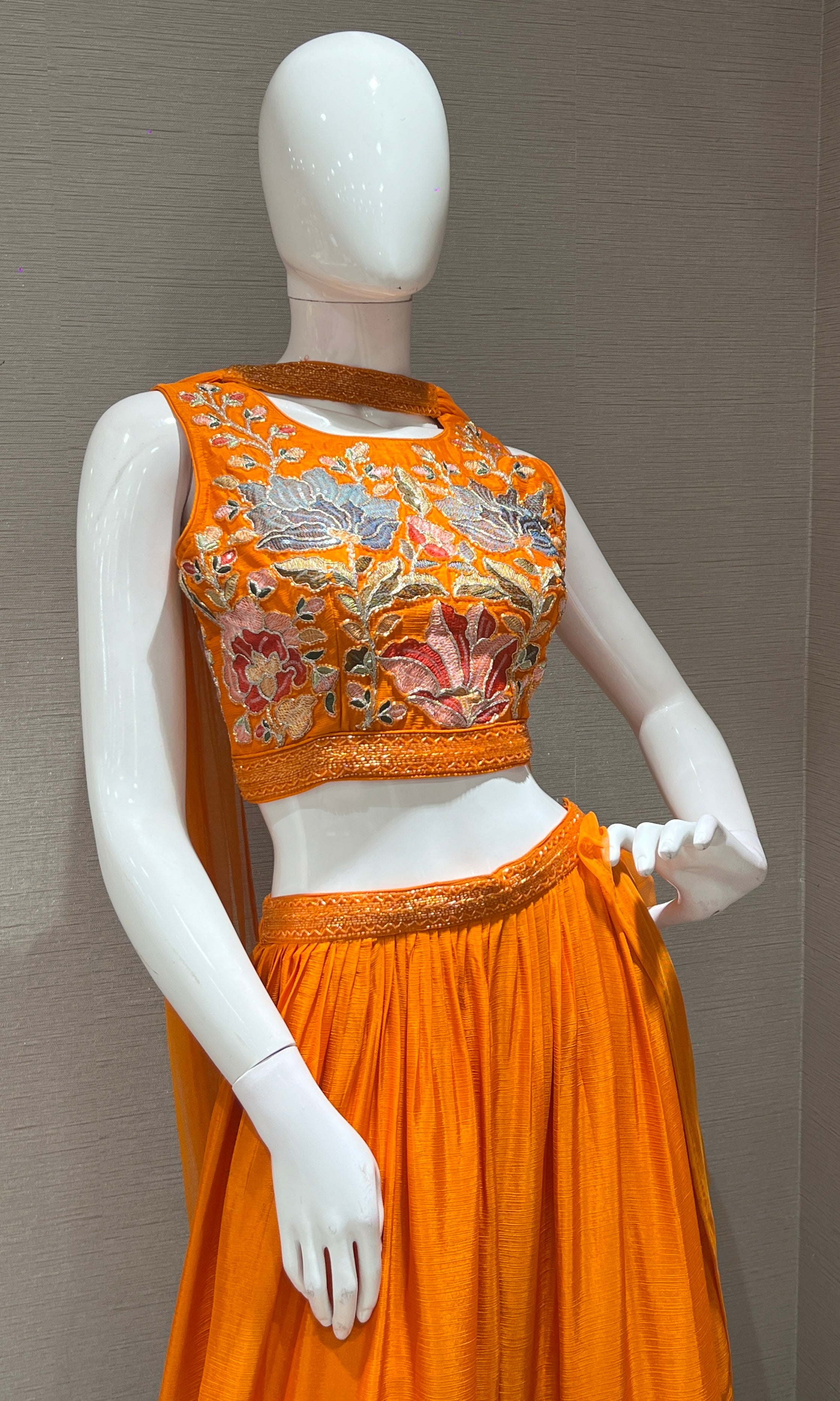 ORANGE FLORAL PALAZZO SET