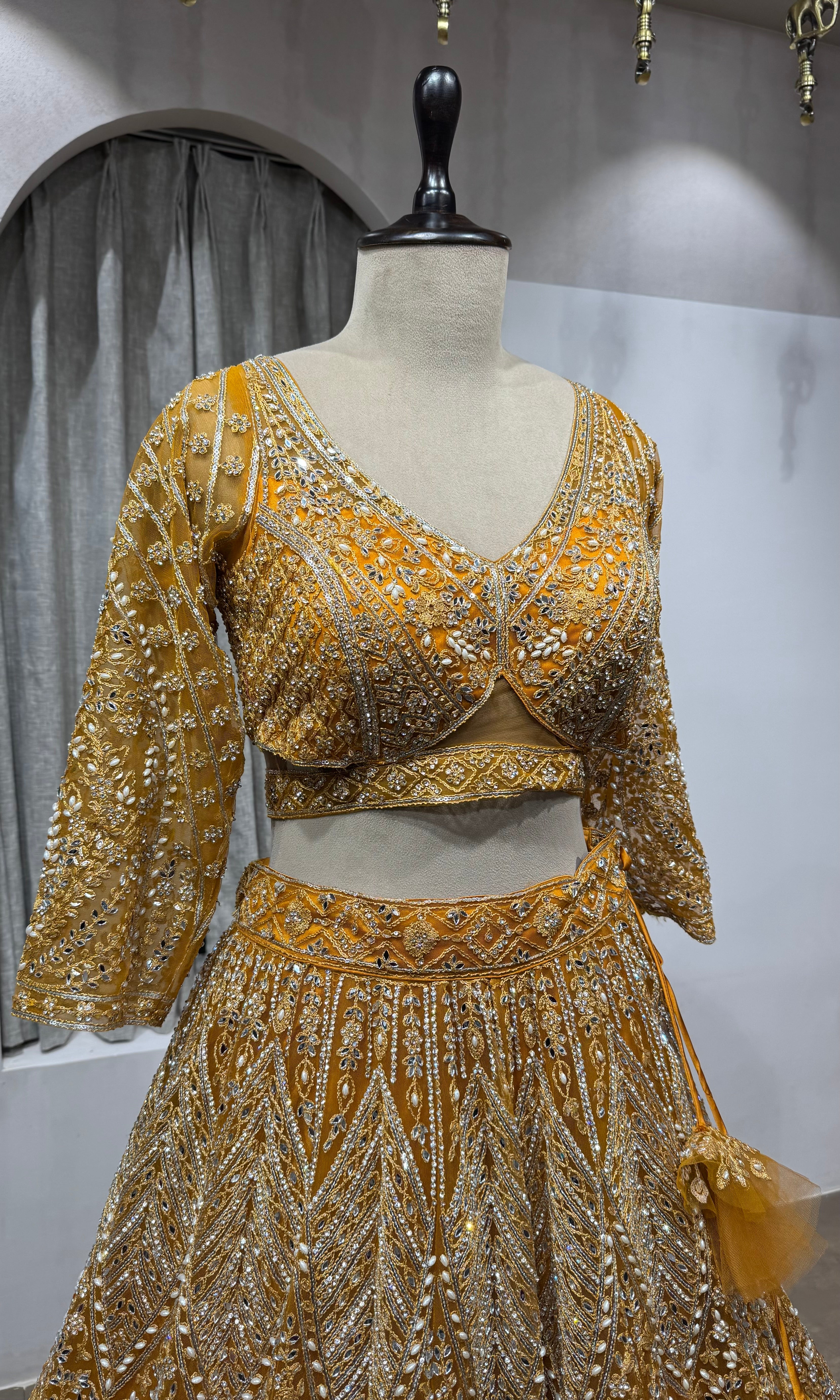 Mustard Yellow Georgette Lehenga Choli
