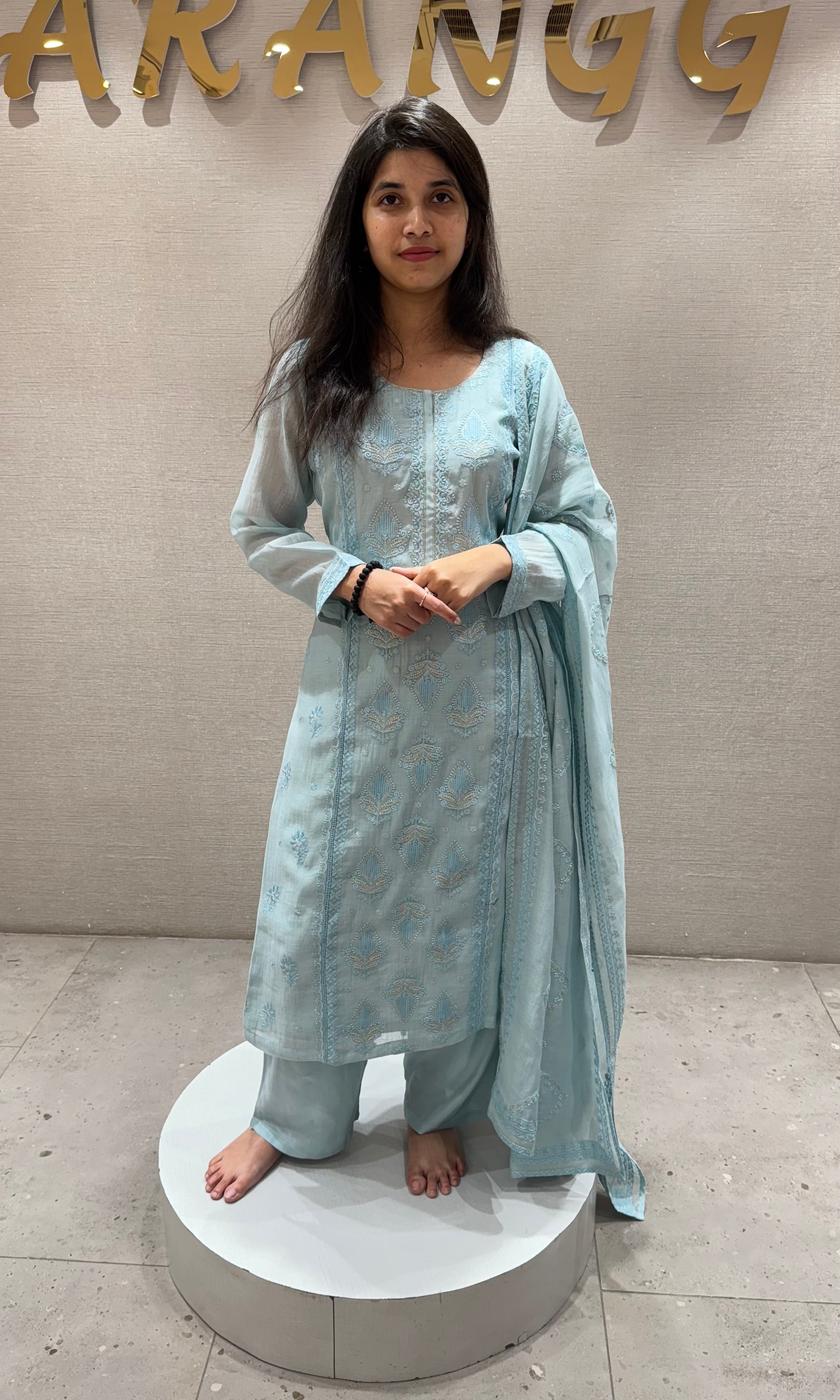 AQUA BLUE KURTA SET