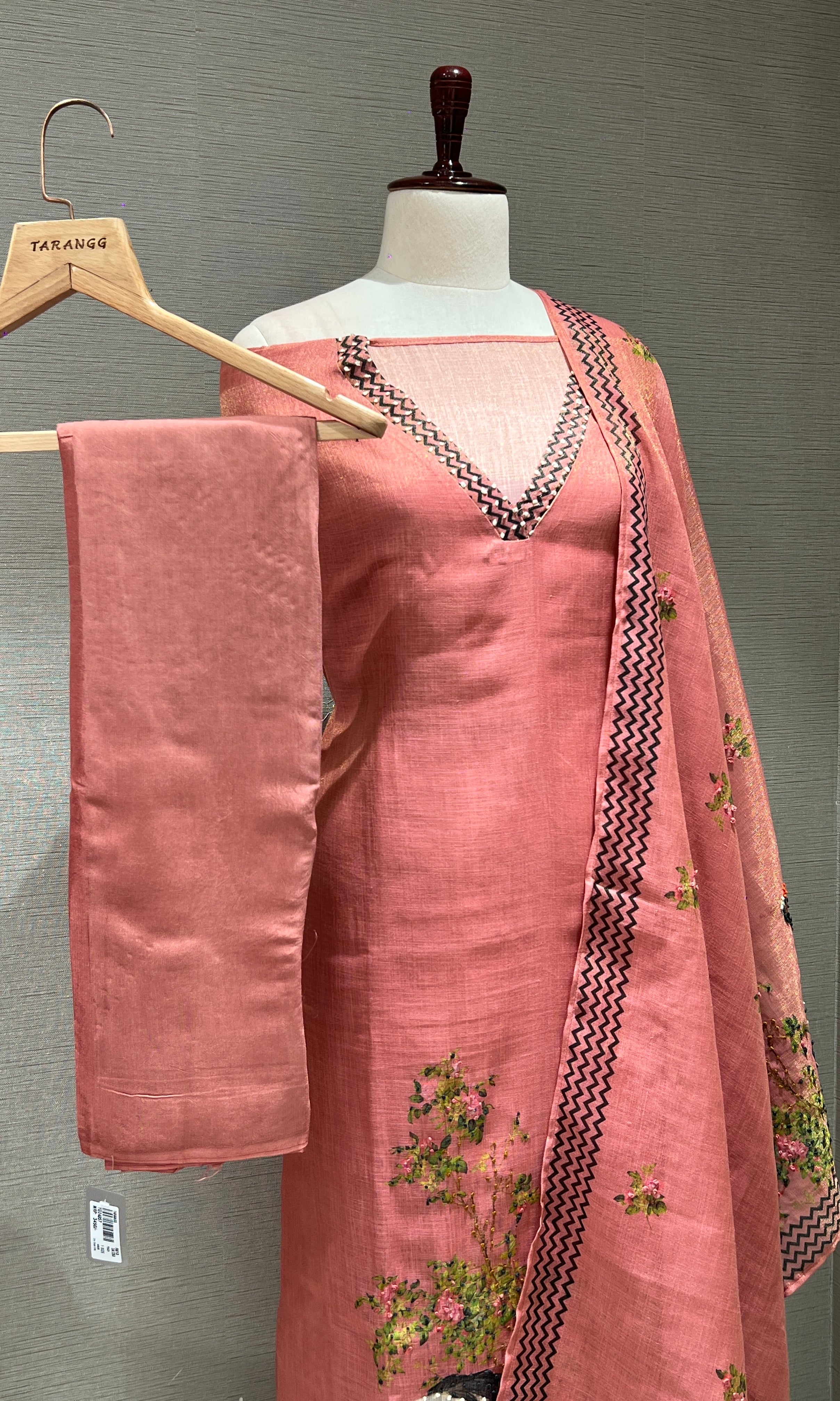 Peach dress material