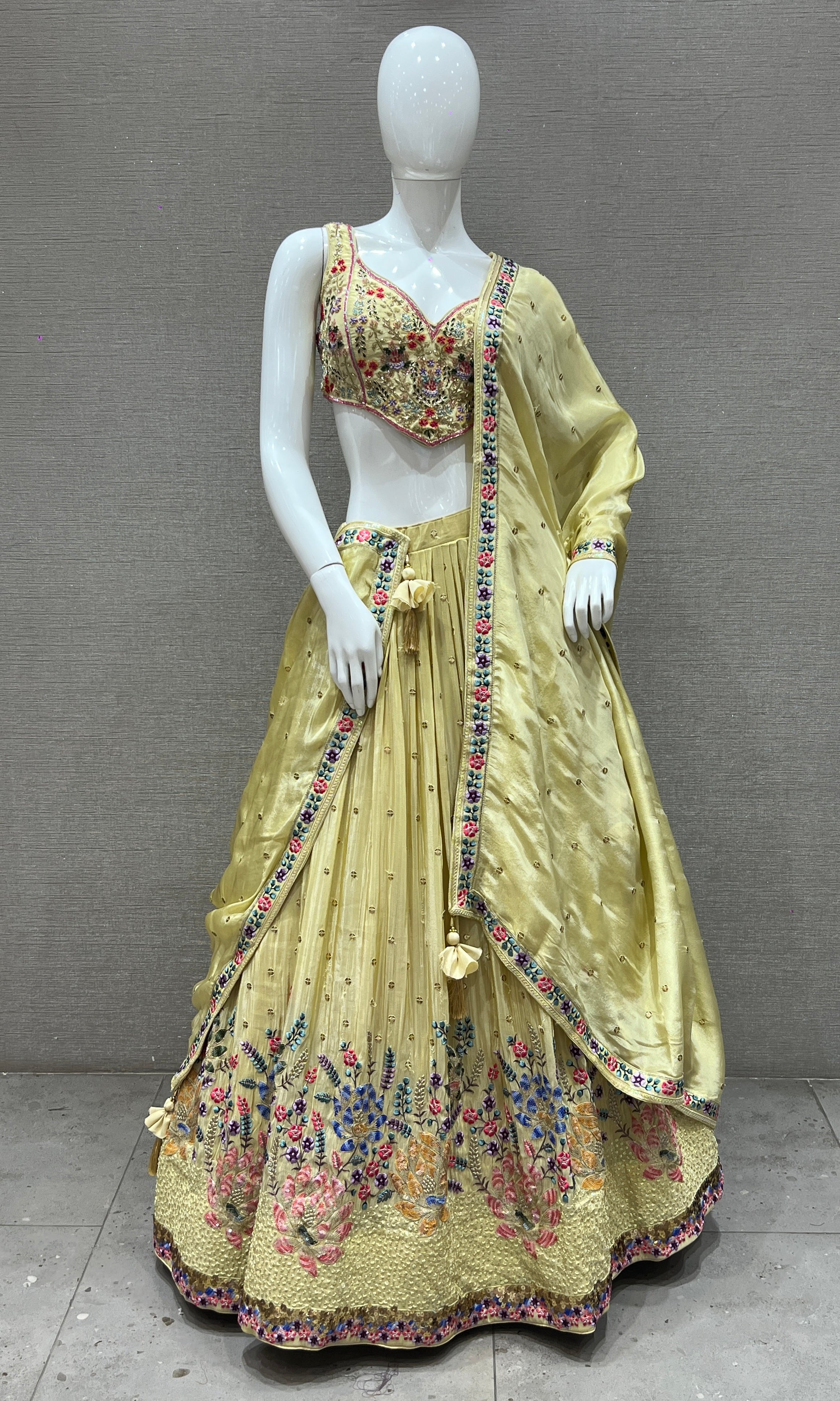 Cream Lehenga