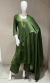 Green EMBROIDERED kurta set WITH DUPATTA
