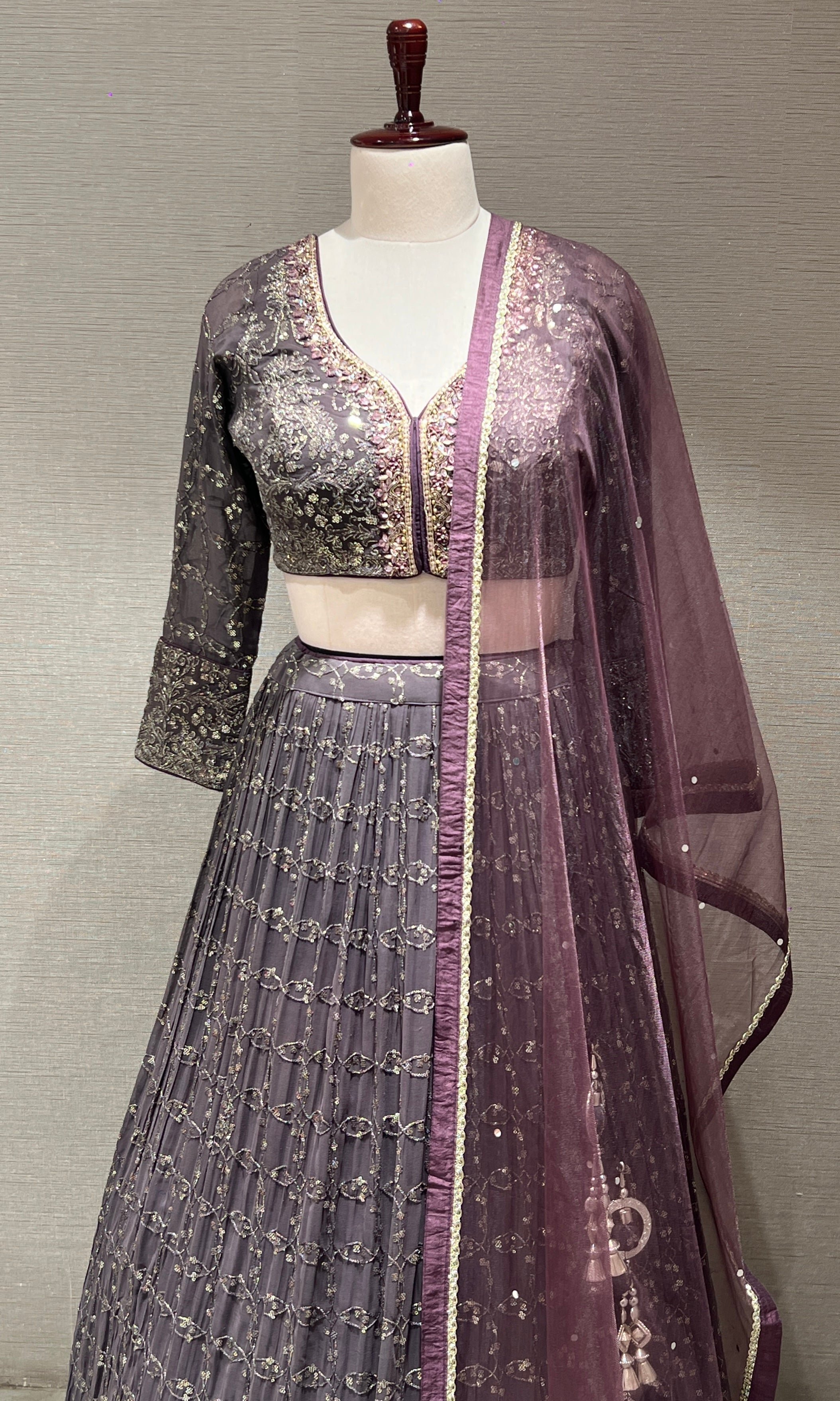 Lilac Intricate Embroidered Lehenga