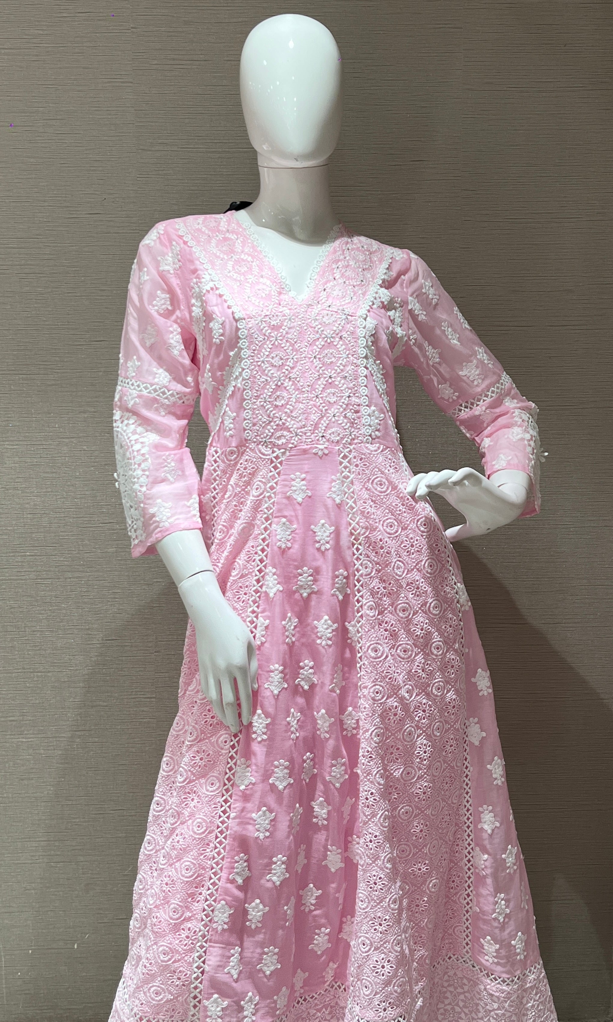 Blush Pink Chikankari Kurta Set