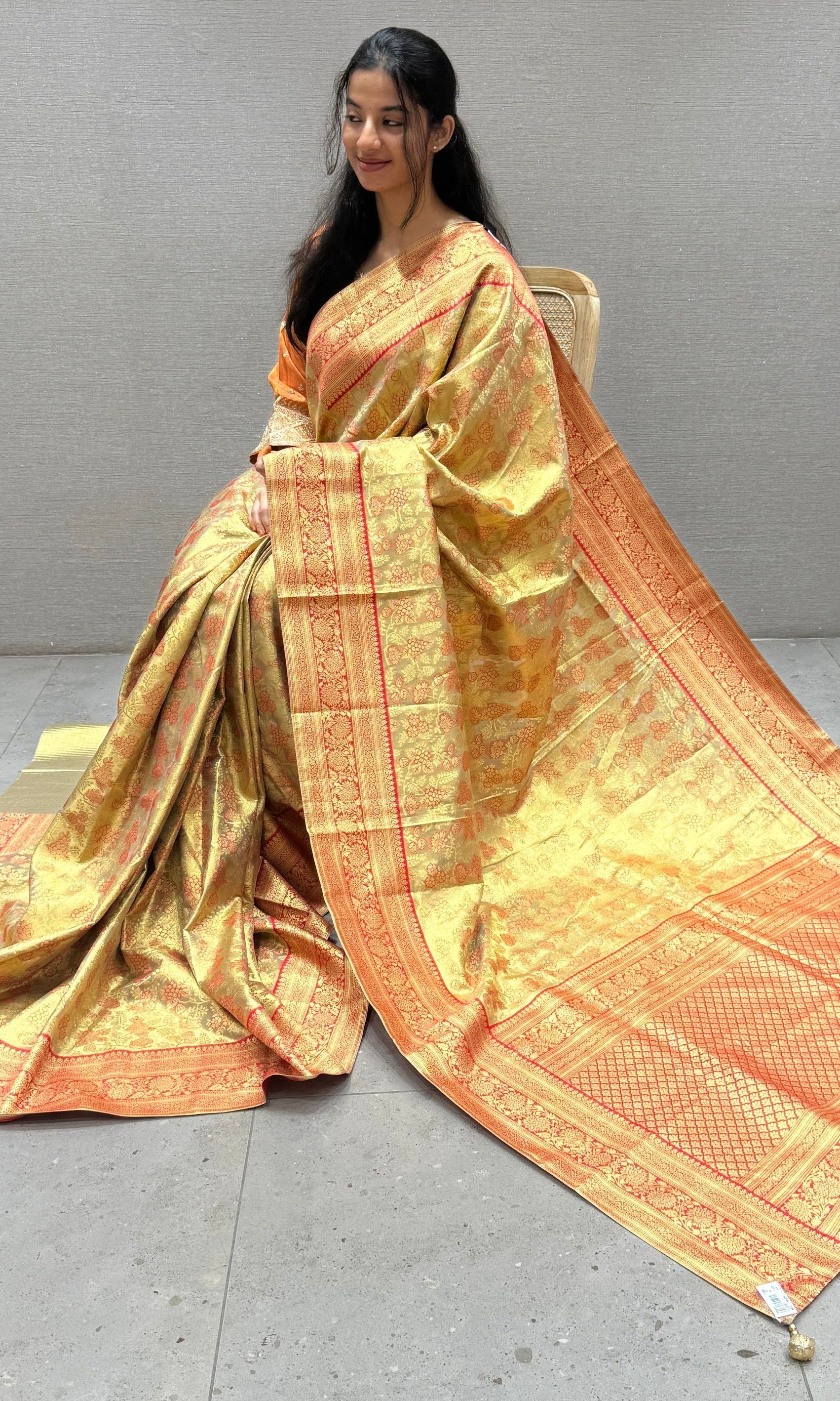 Red saree with blouse