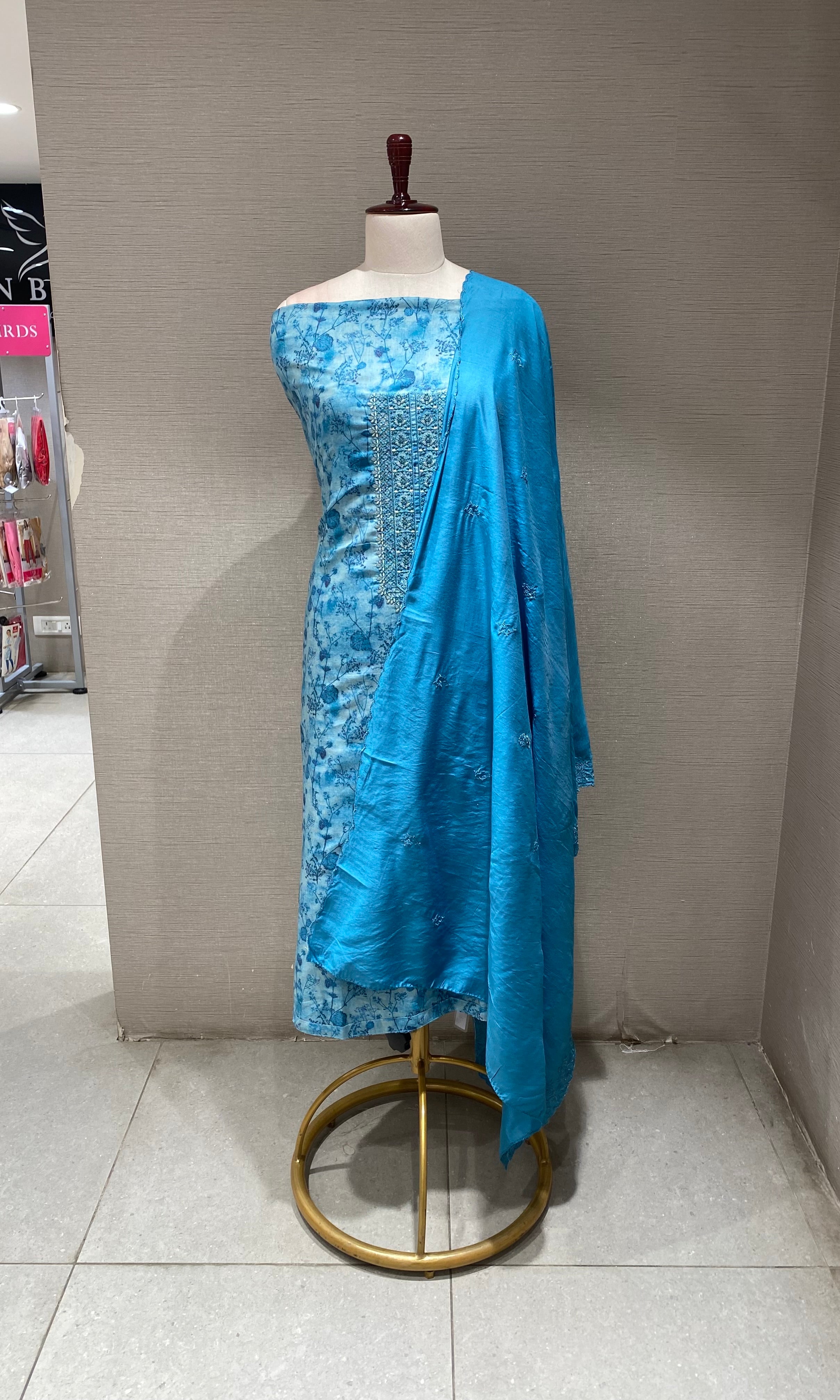 Sea Blue dress material