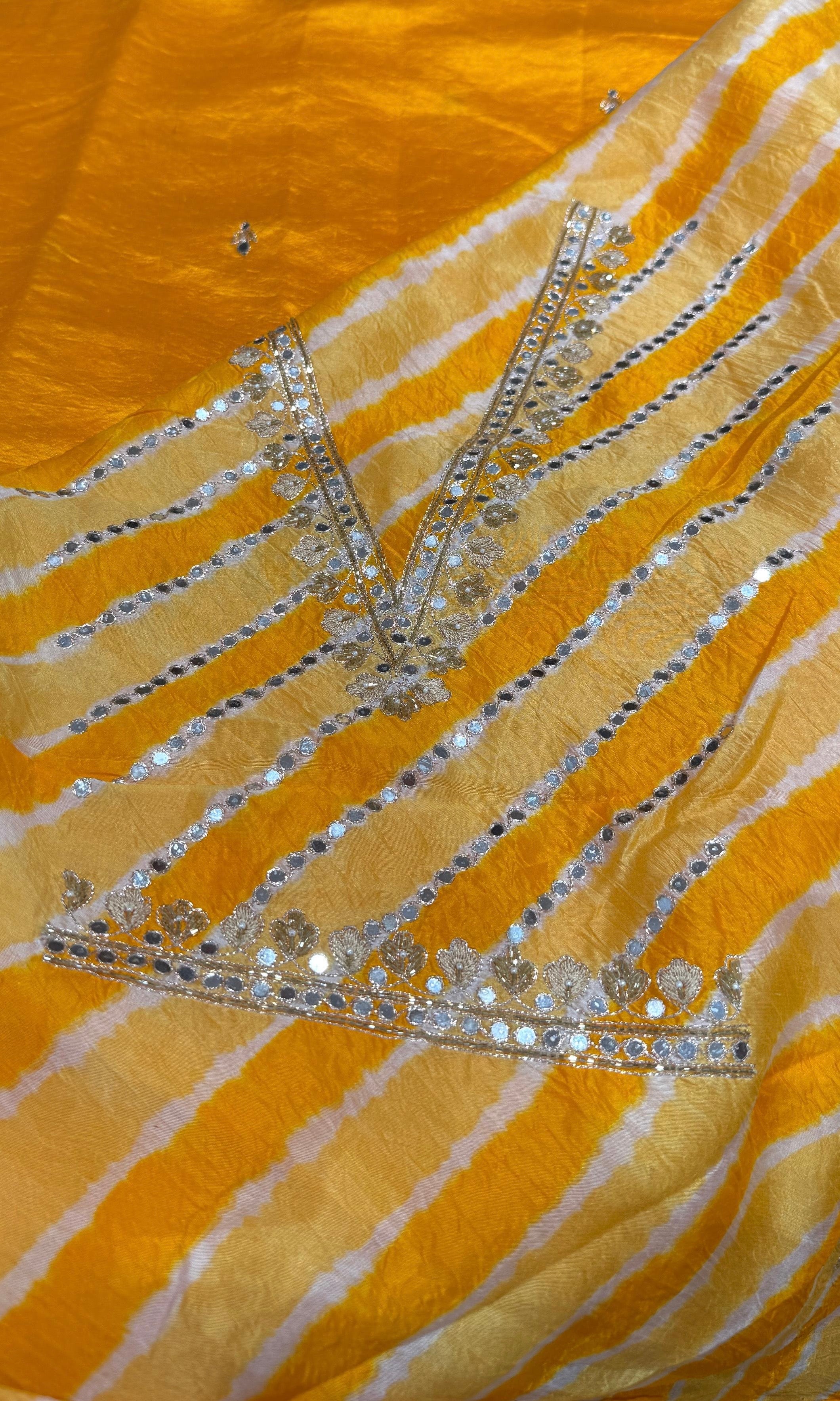Yellow tussar silk saree