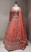 Rust Intricate Embroidered Lehenga Set