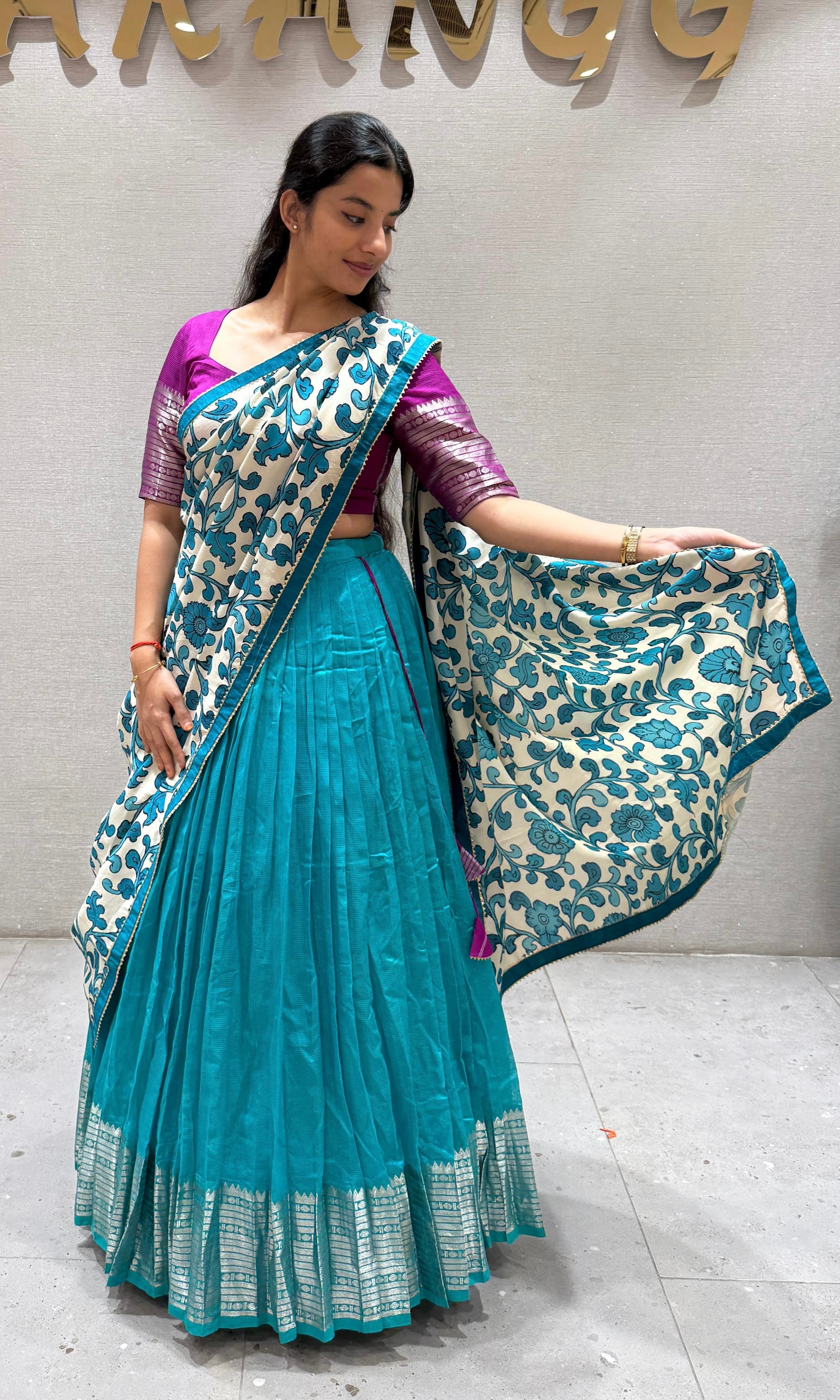 Rama blue Lehenga