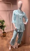 Blue Embroidered Co-ord Set