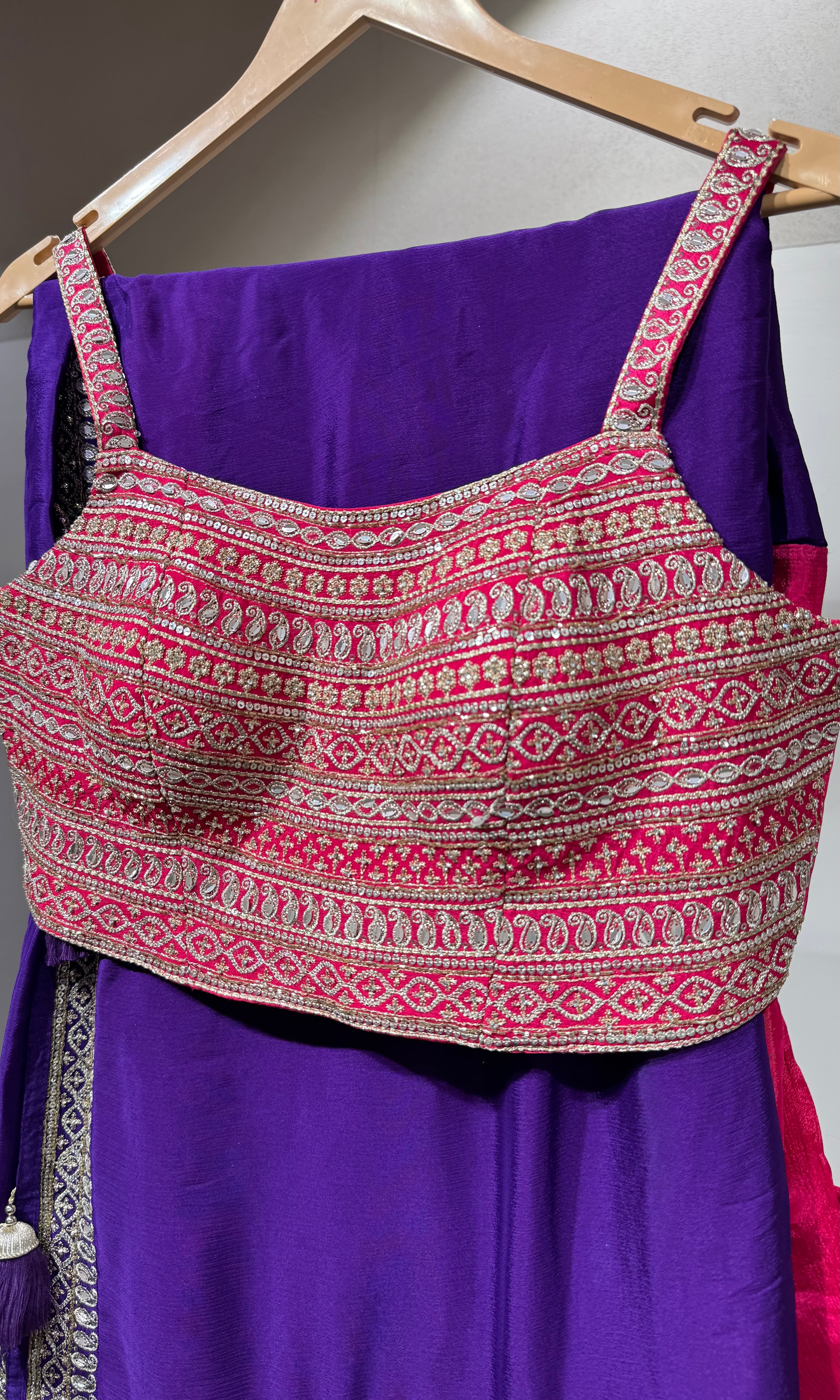 Purple saree with EMBROIDERED blouse