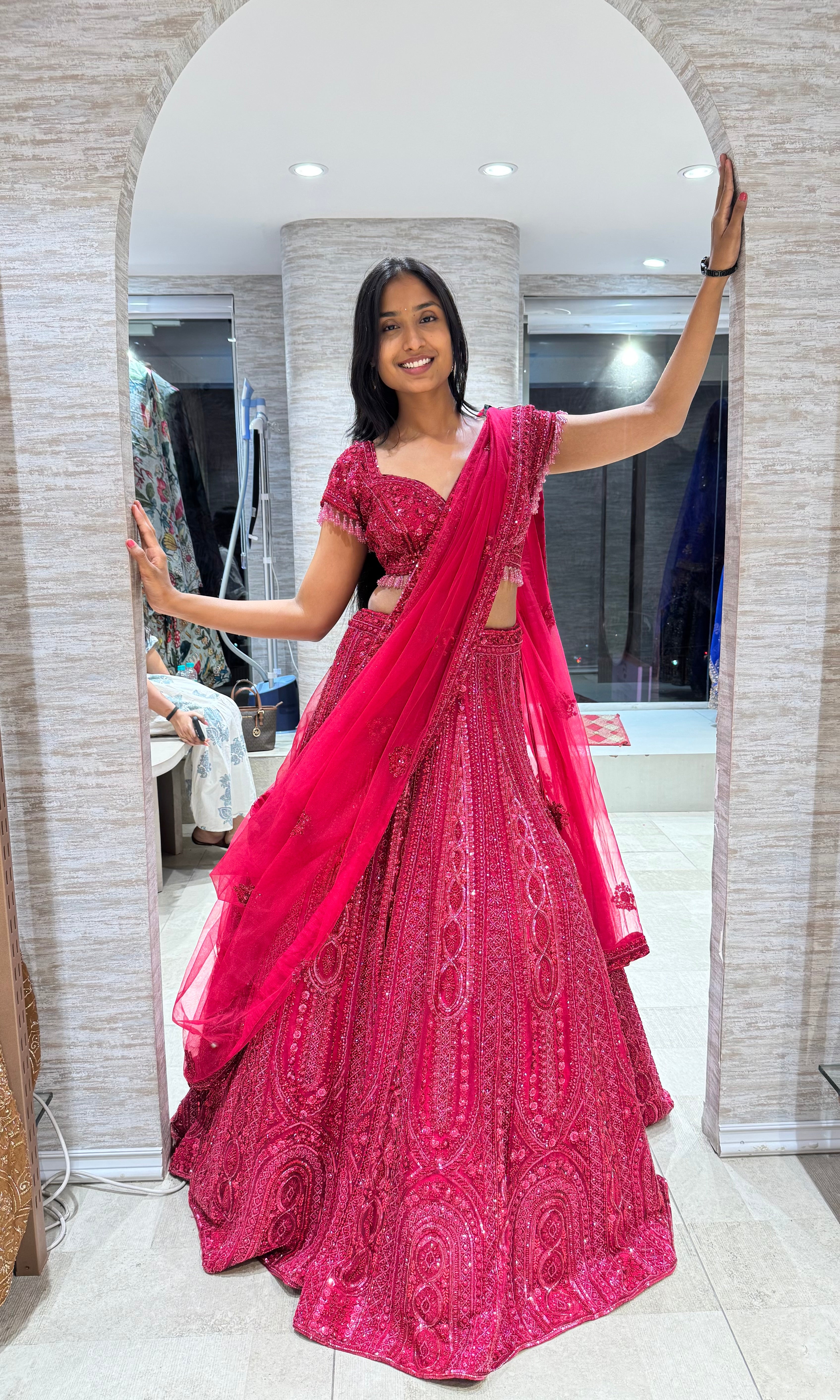 CHERRY EMBELLISHED LEHENGA