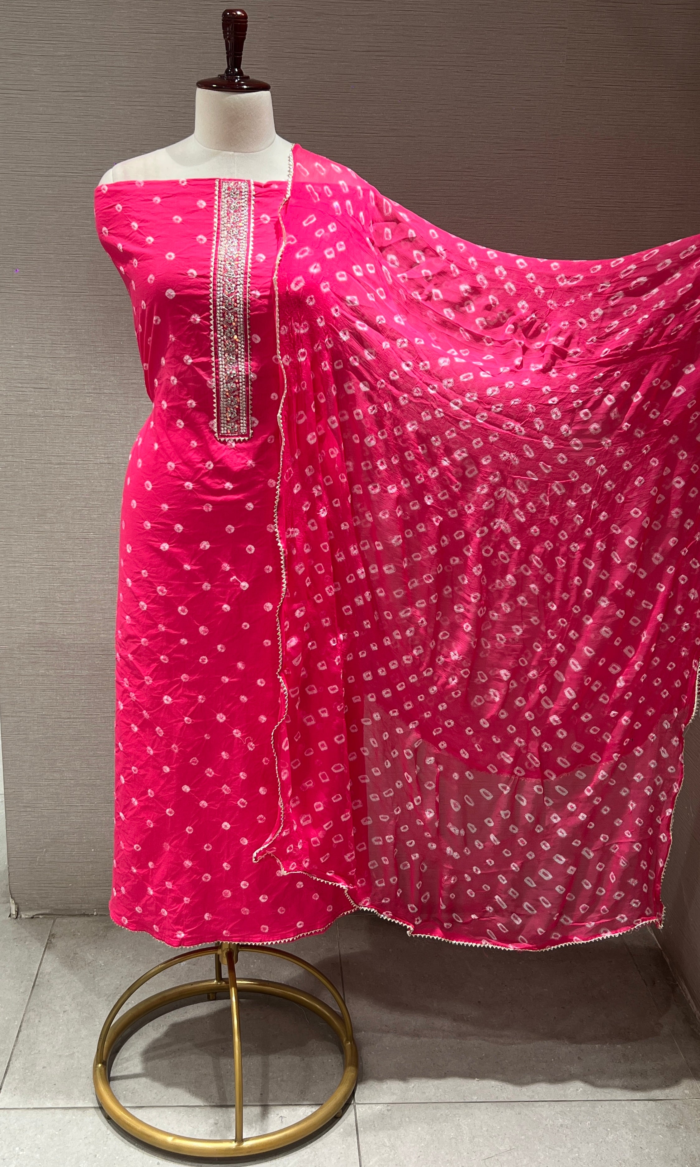 Pink dress material