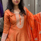 🍊Orange Anarkali long dress