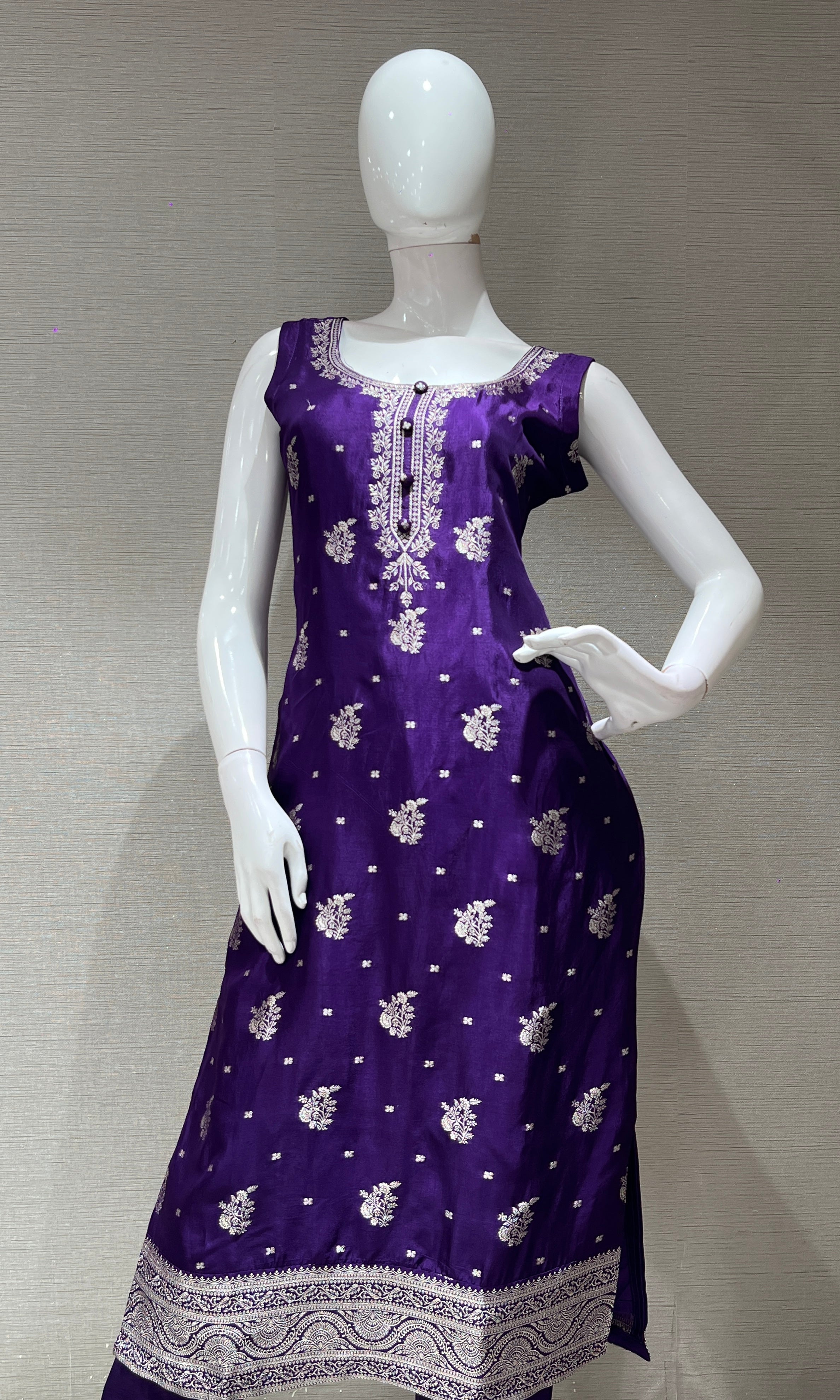 Purple GOLD EMBROIDERED kurta set