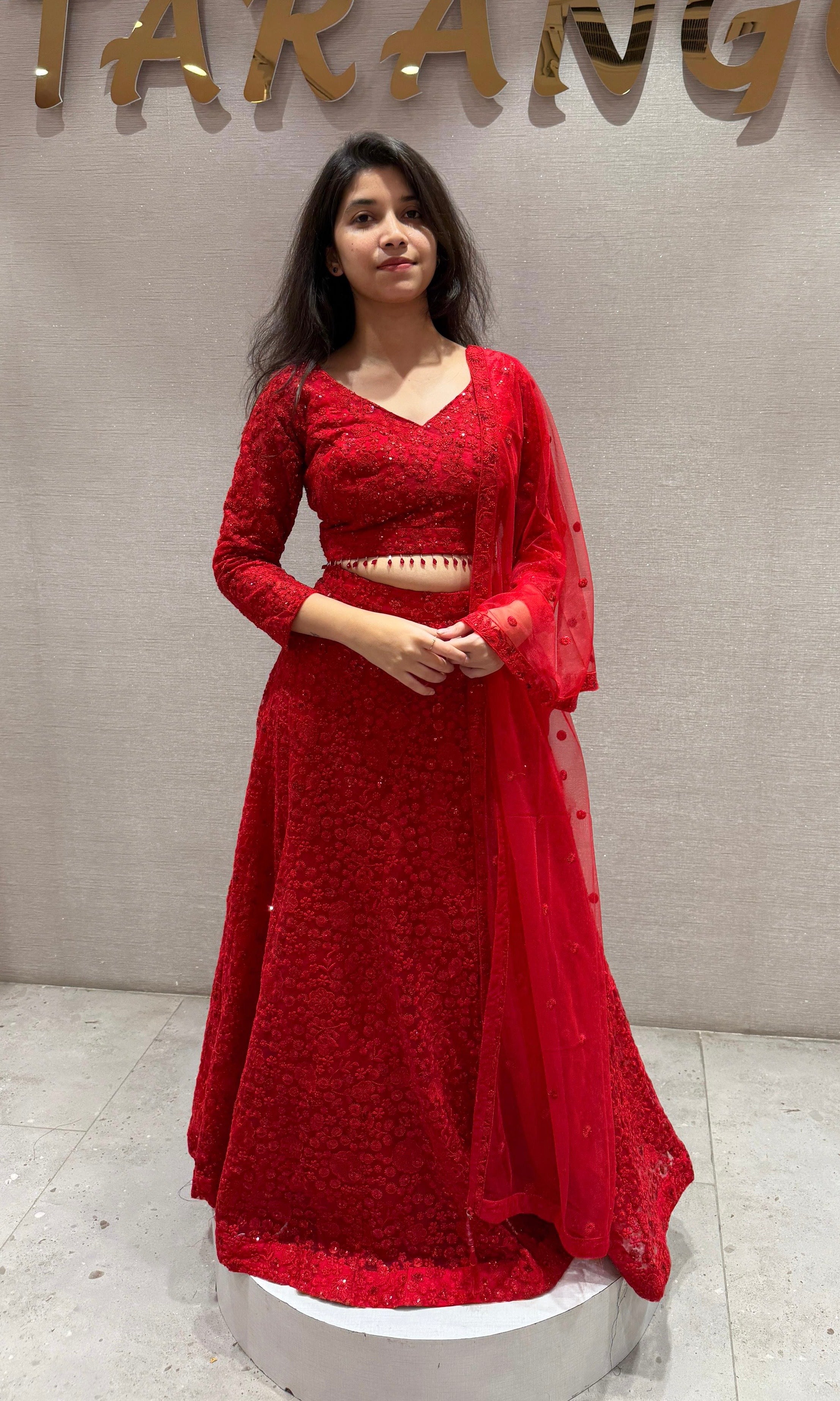 Ruby Starburst Sequin Lehenga