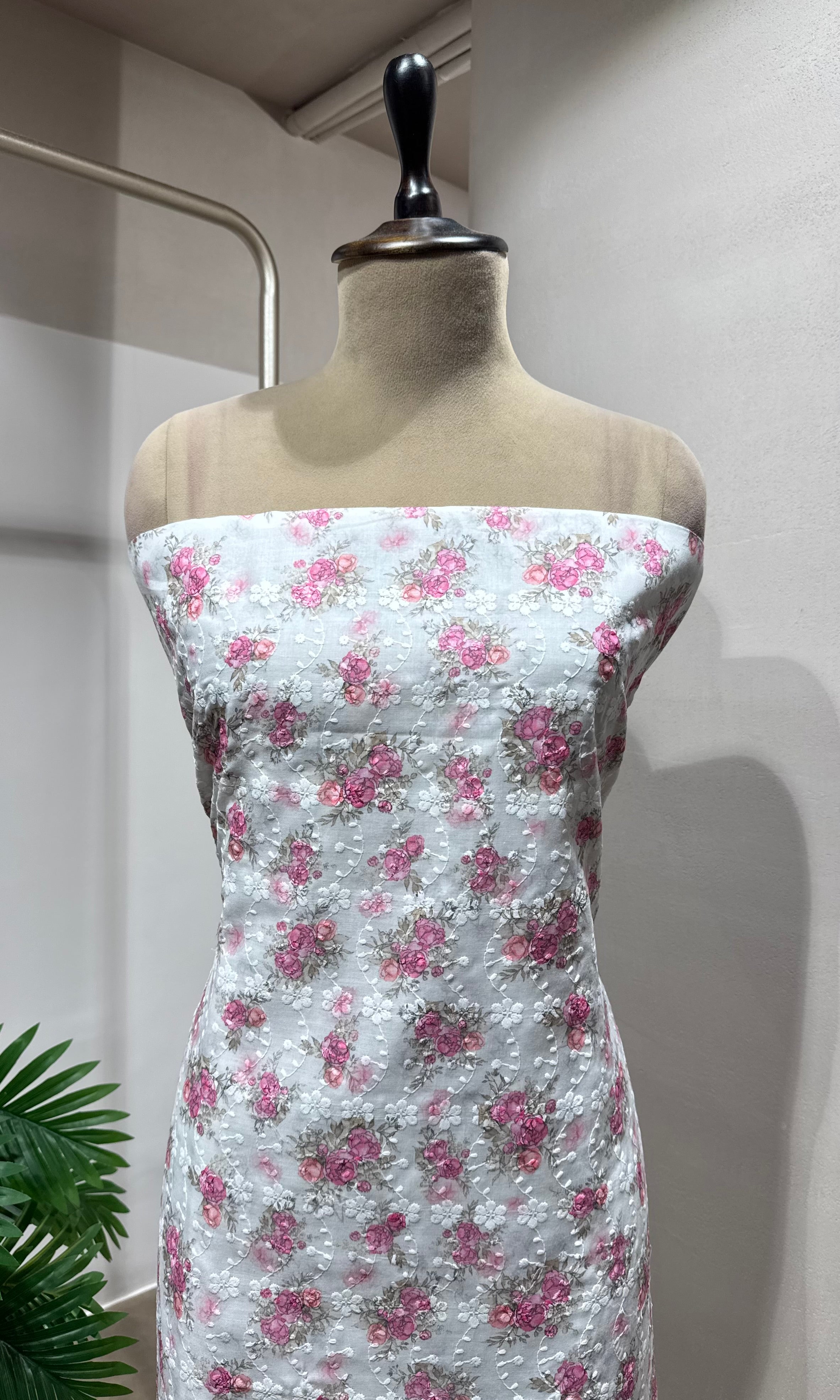 PINK Chikankari DRESS MATERIAL