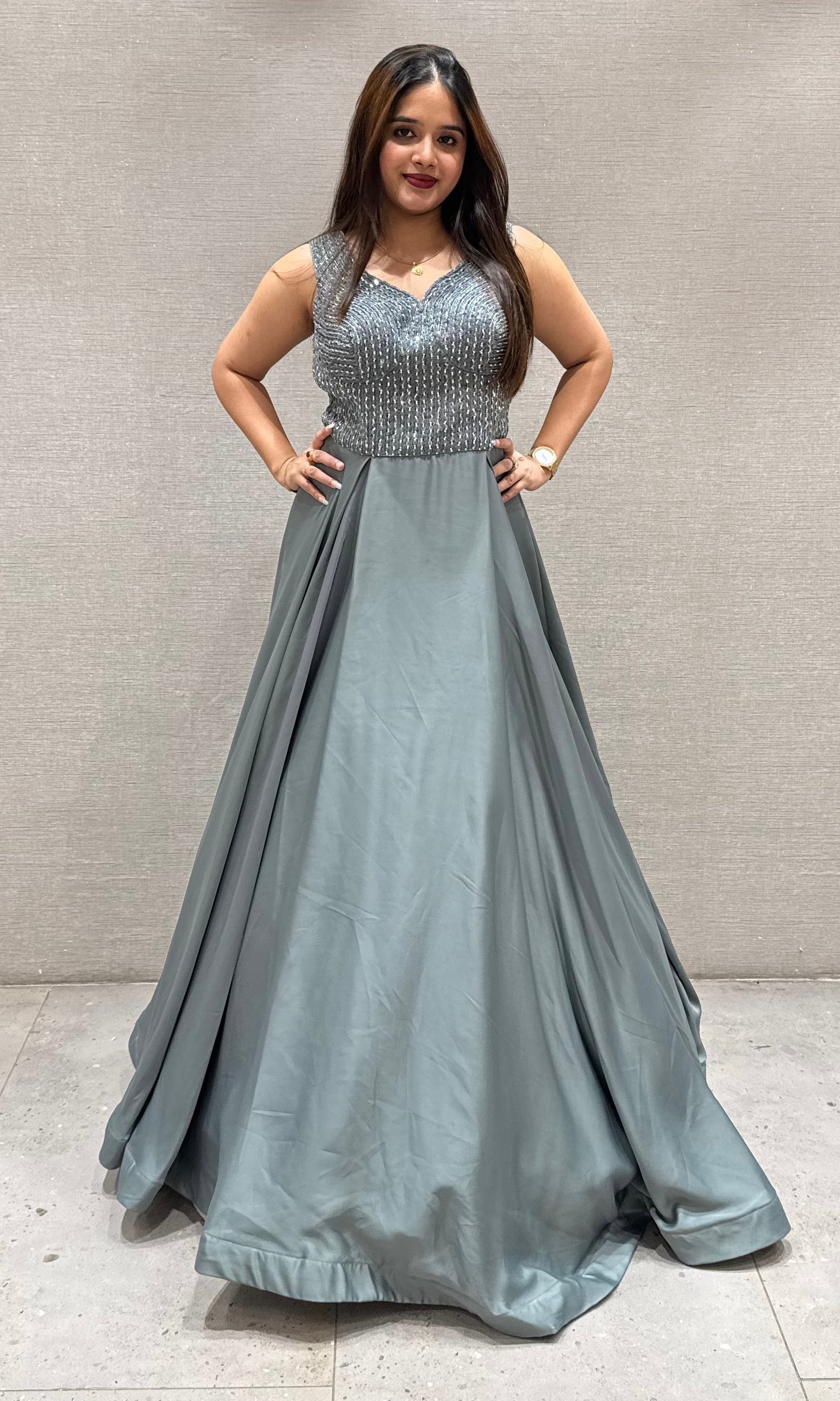 Grey long dress