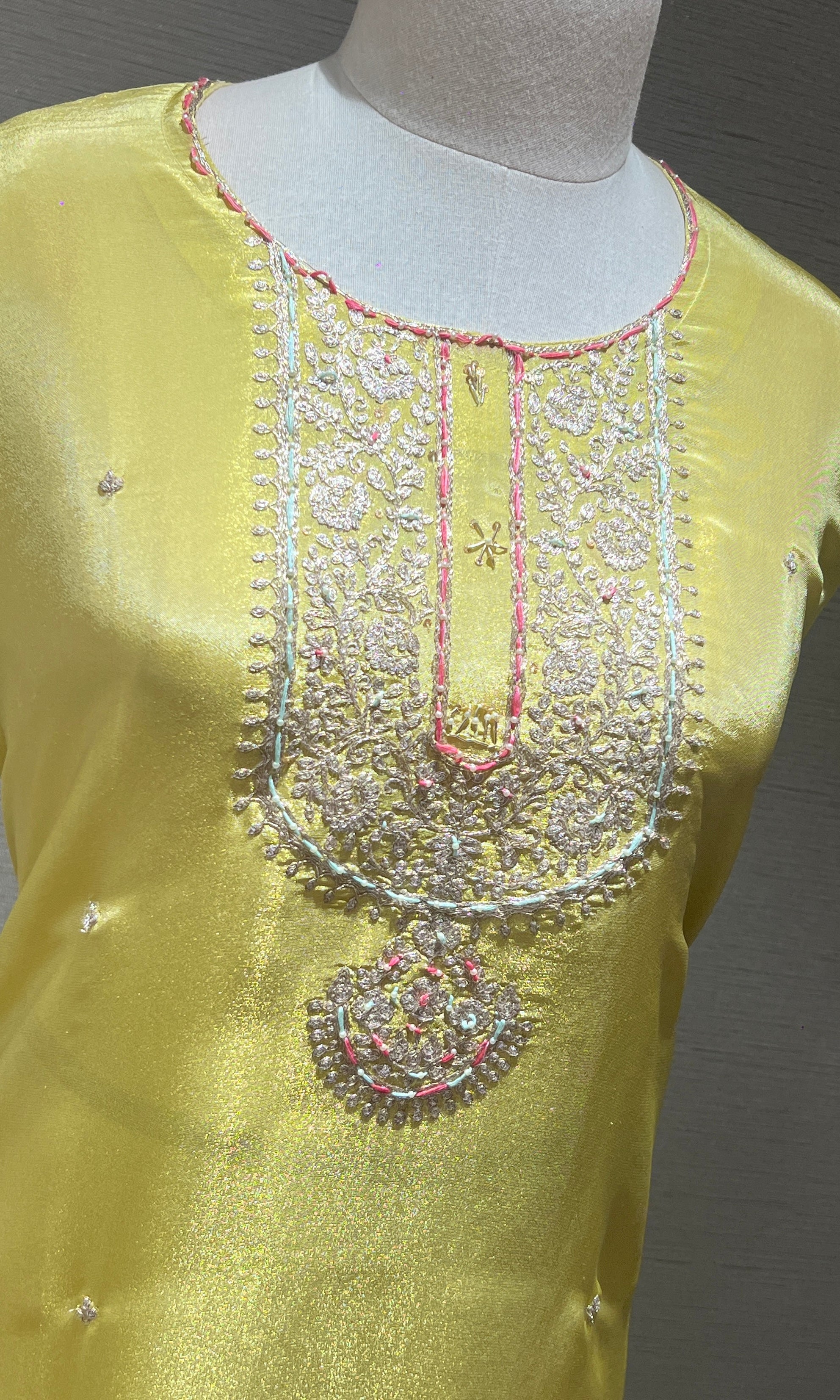 Light yellow dress material