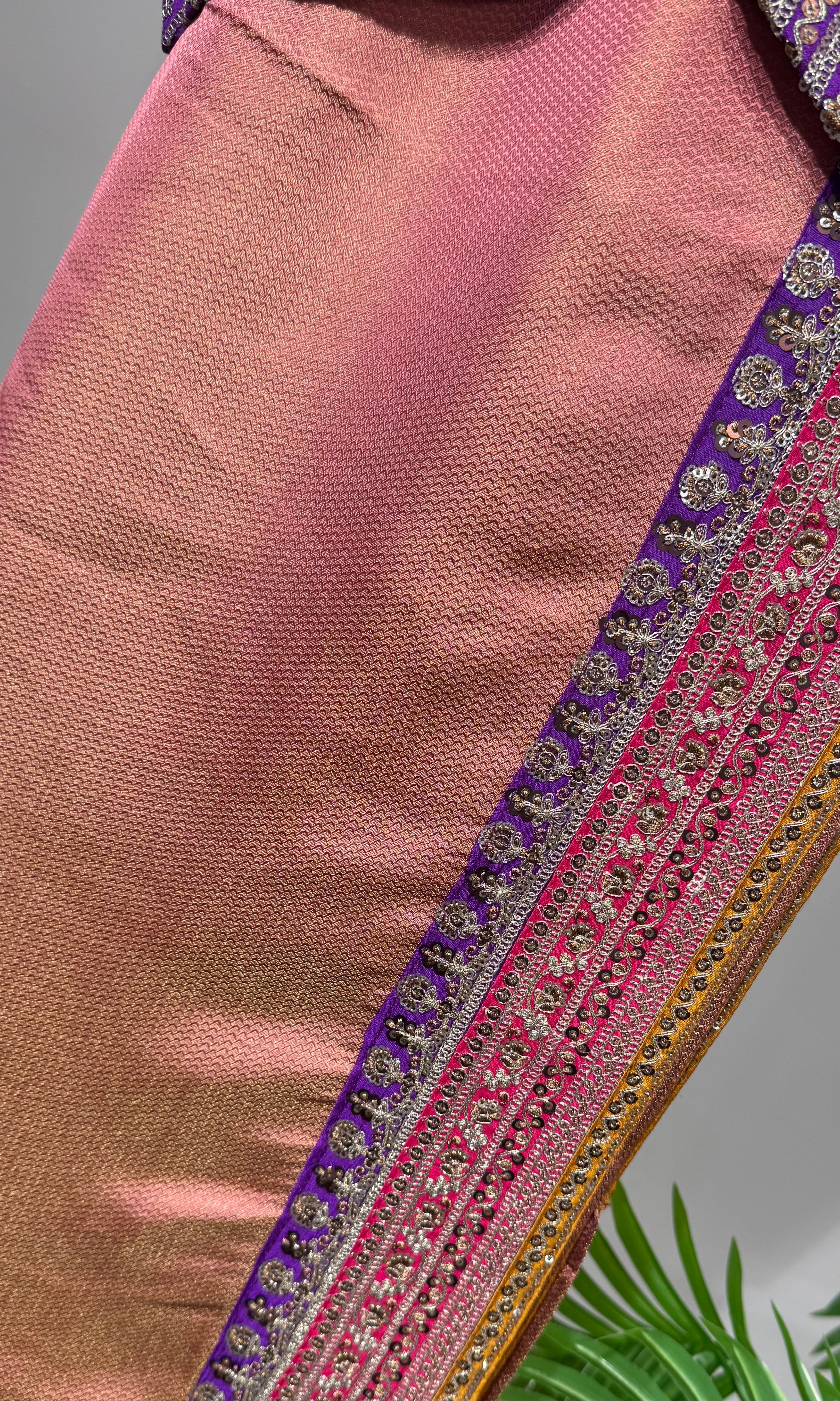 Peach saree with blouse