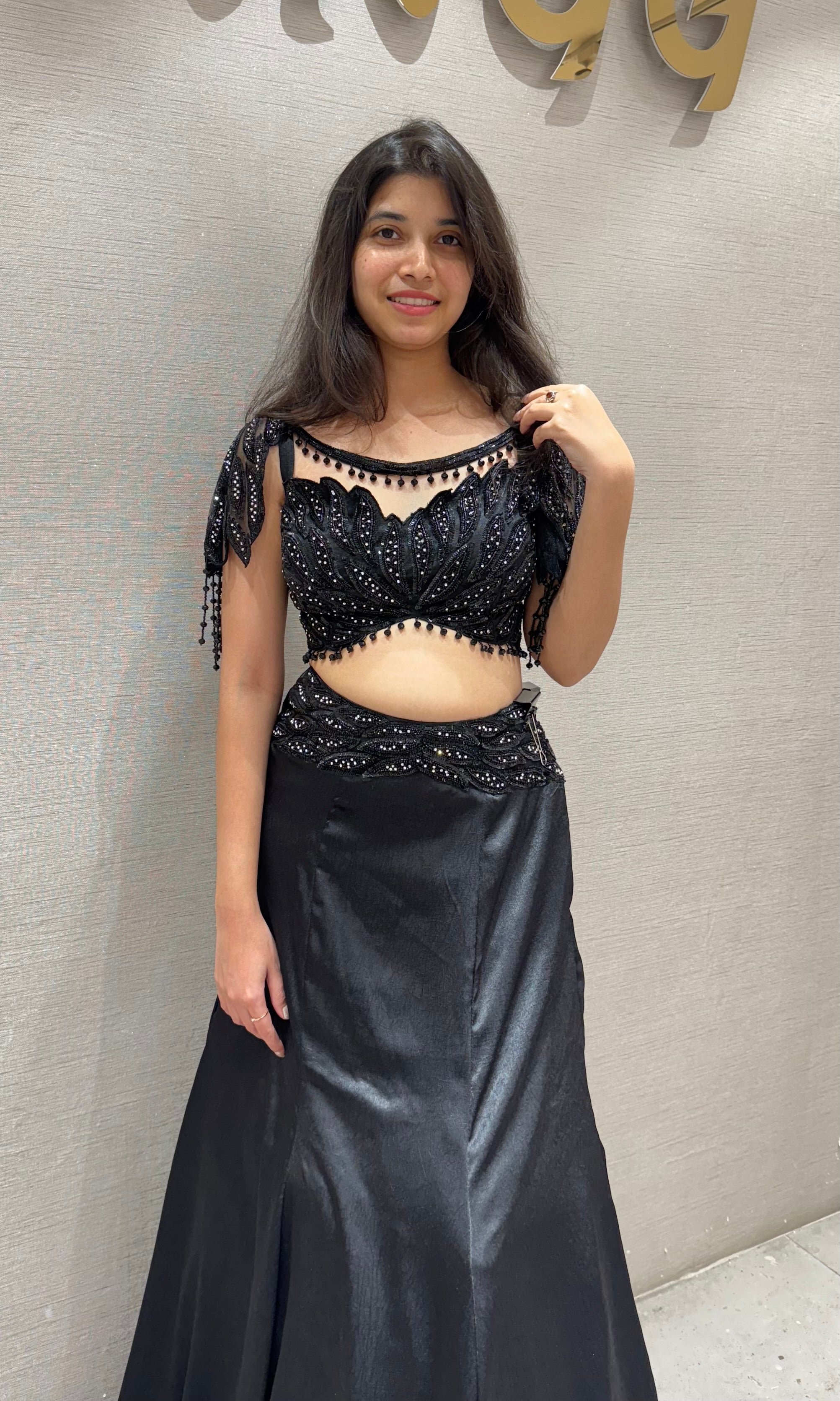 Black Lehenga WITH EMBROIDERED BLOUSE