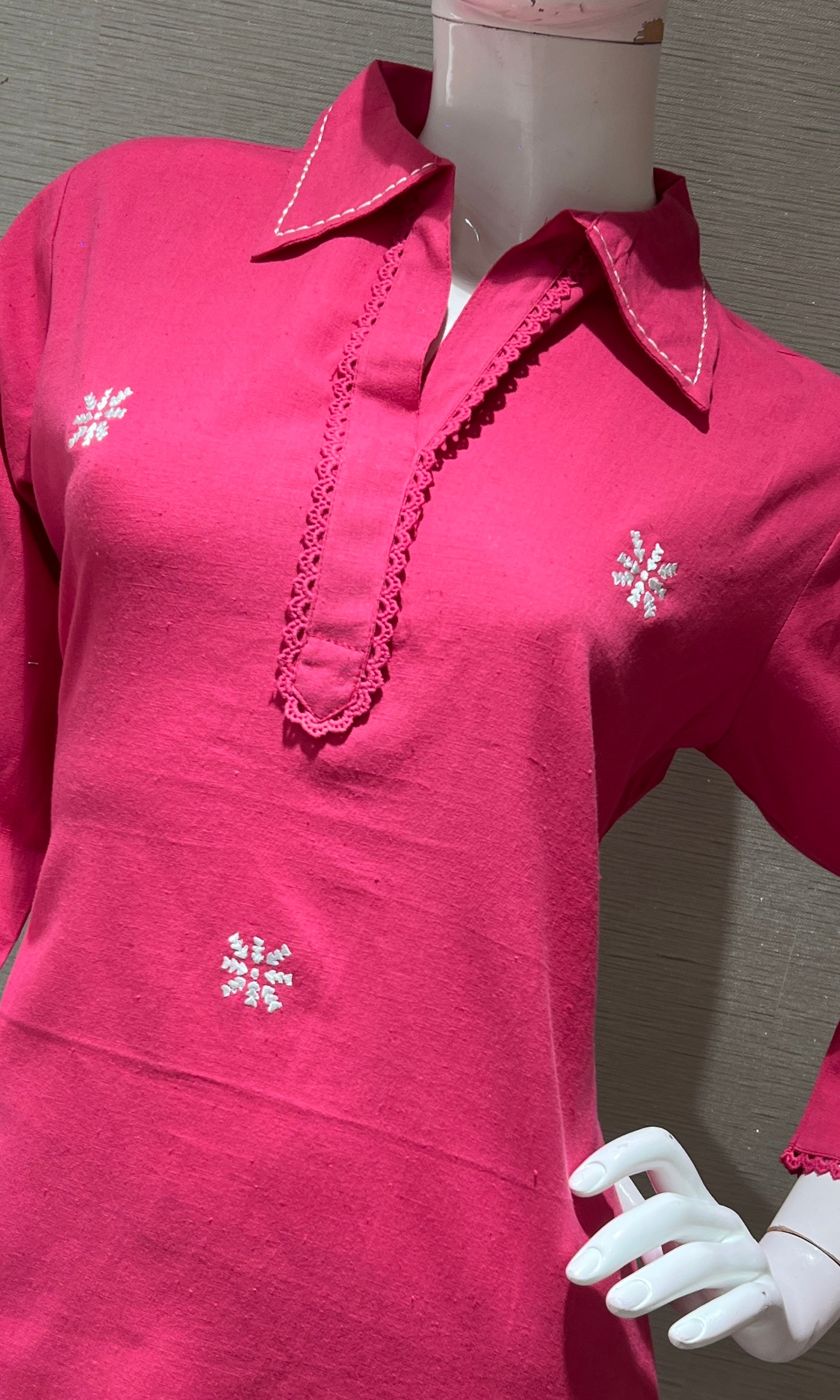 Pink Cotton Shirt Cord Set