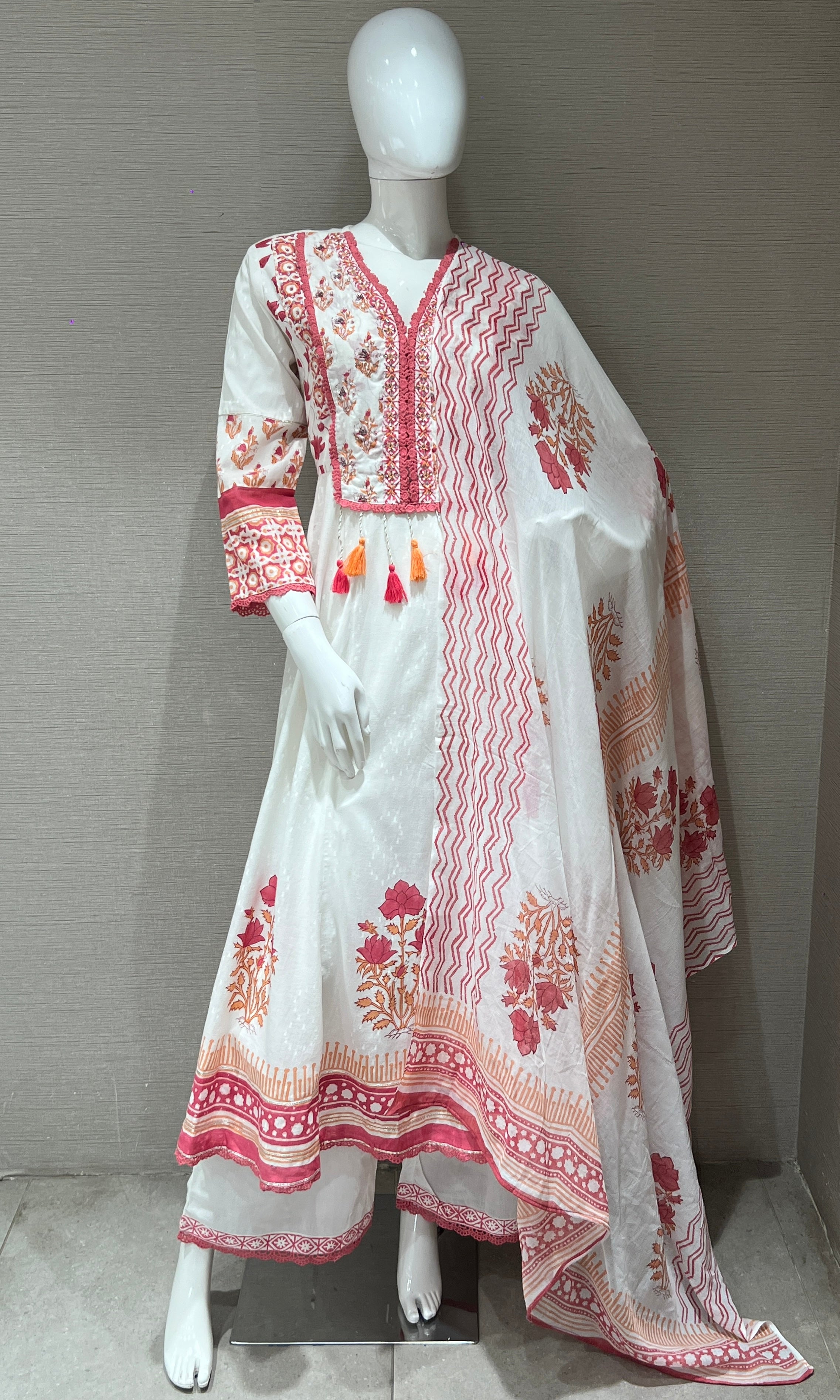 Baby Pink  Anarkali with Palazzo