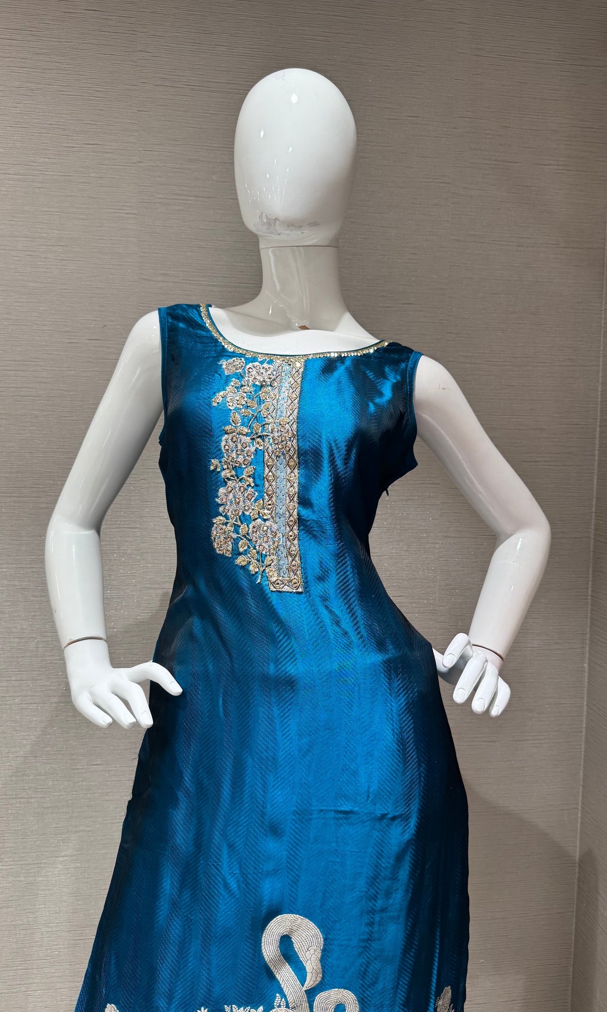 Rama Banarasi Brocade Silk Kurta Set with Dupatta