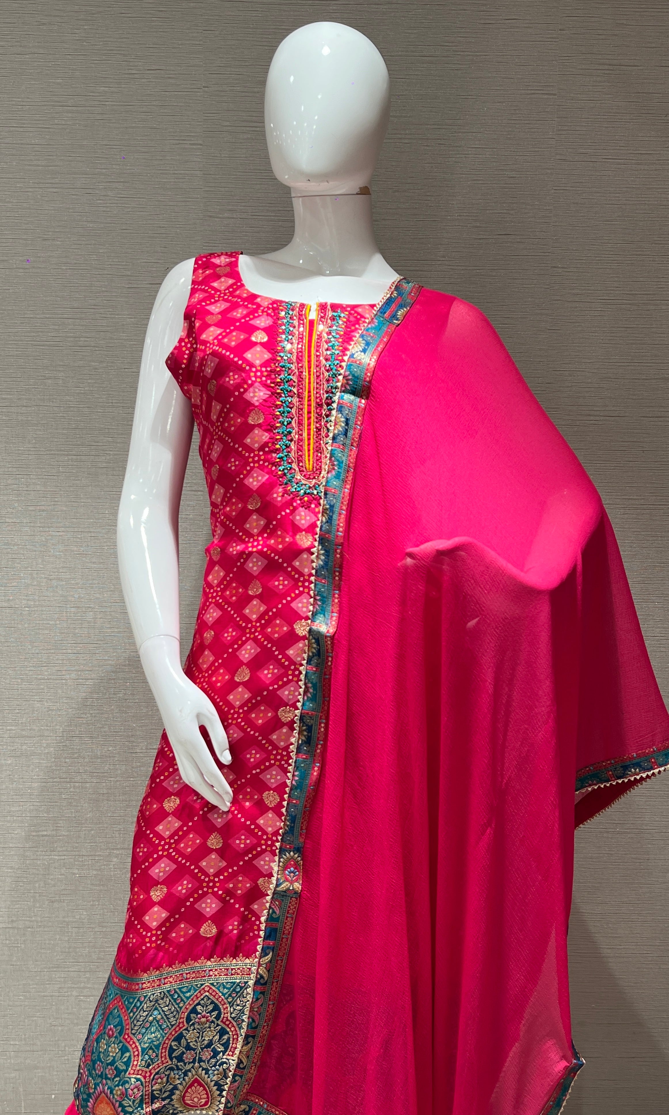 Pink EMBROIDERED kurta set