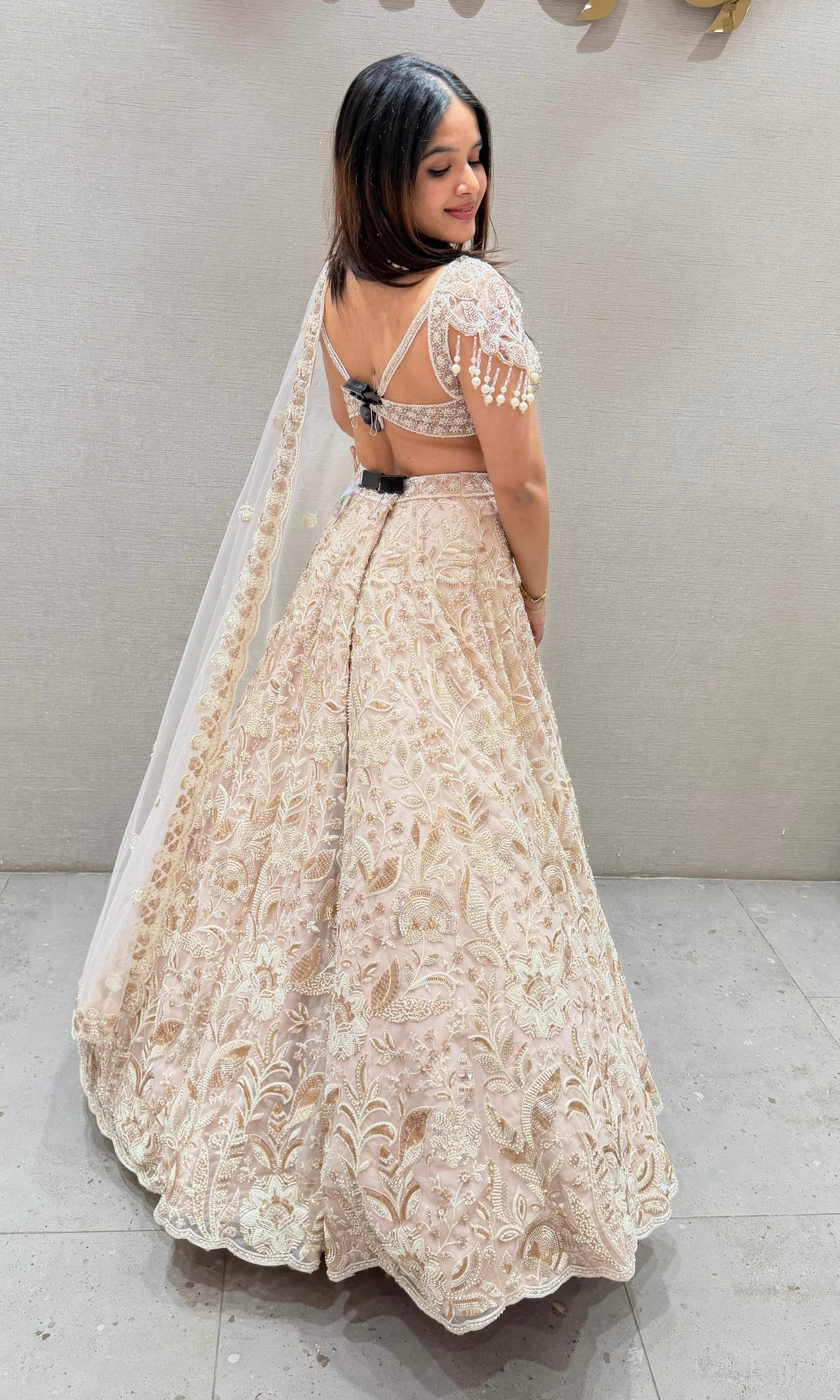 Baby pink GOLDEN EMBROIDERED Lehenga