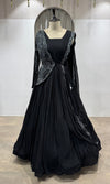 Black Embellished Floor-Length Anarkali Gown