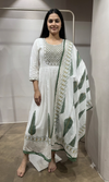 Green Floral Embroidered Kurta with Dupatta