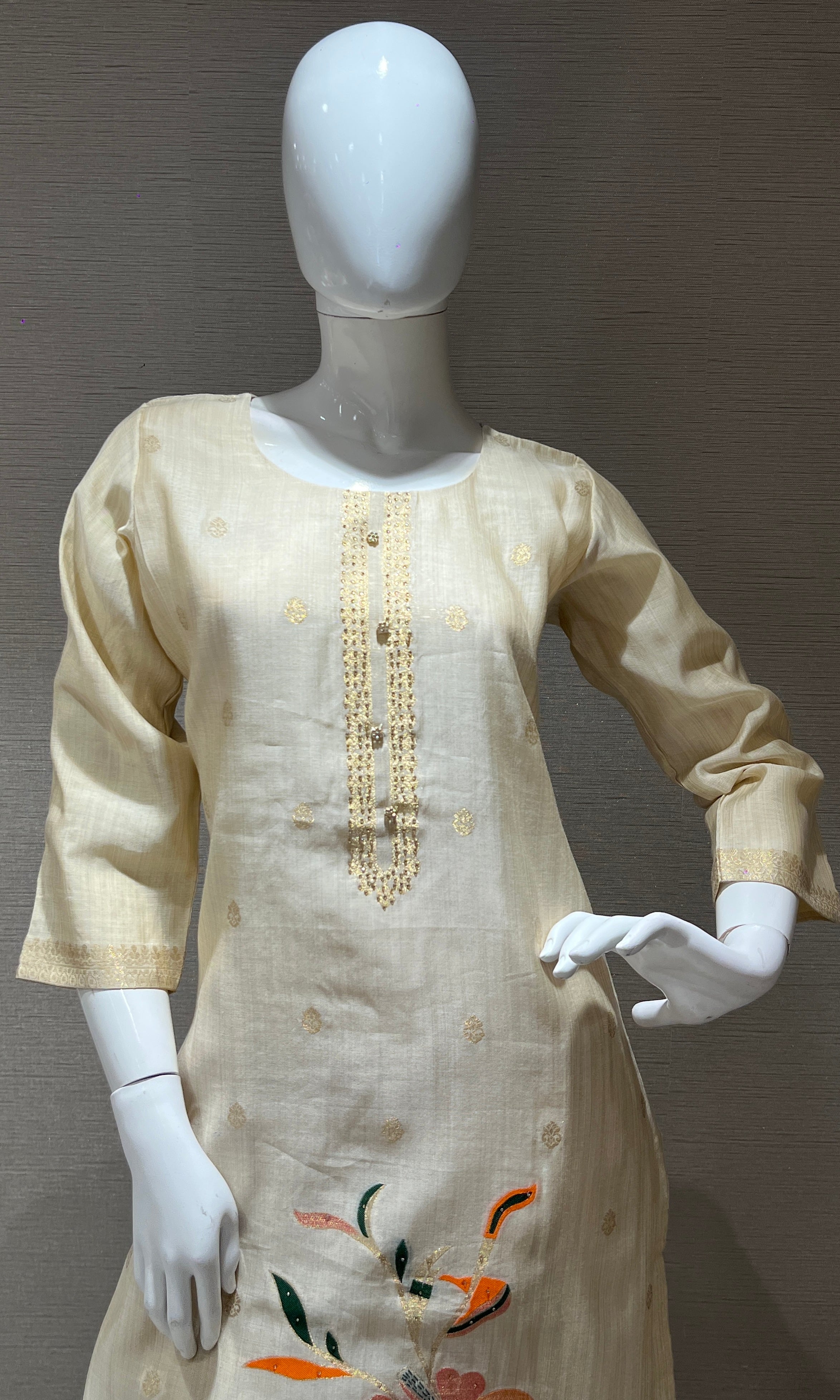 Cream kurta set