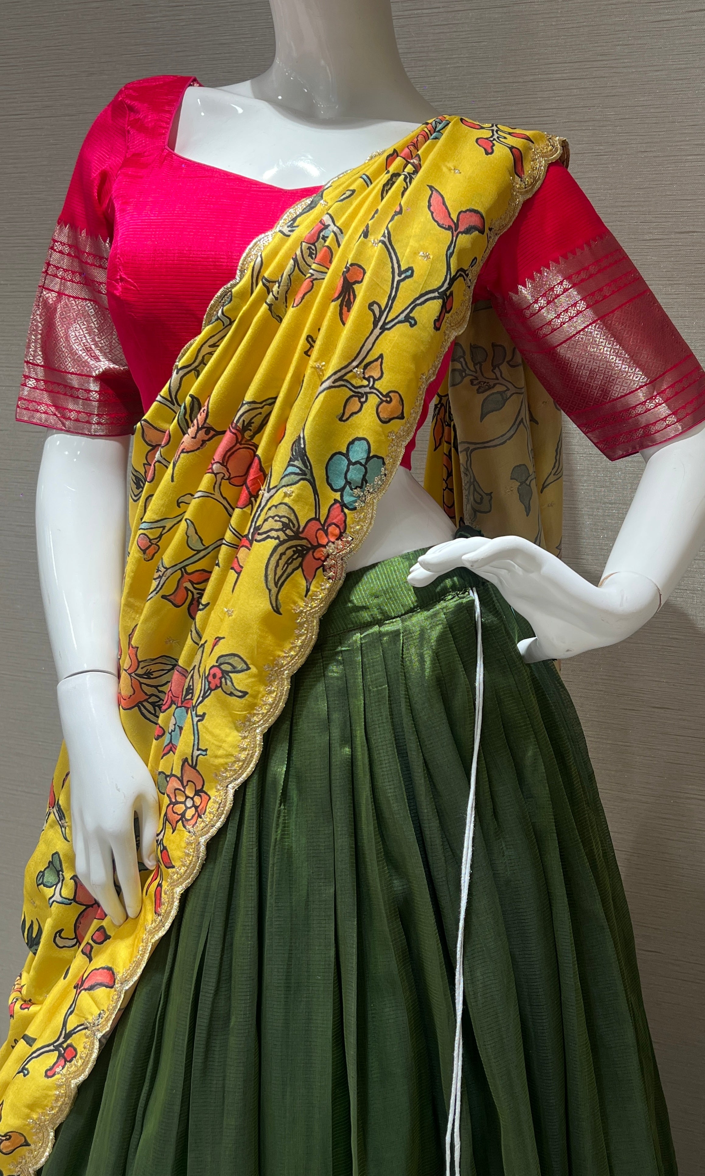 Mehandi Green Lehenga