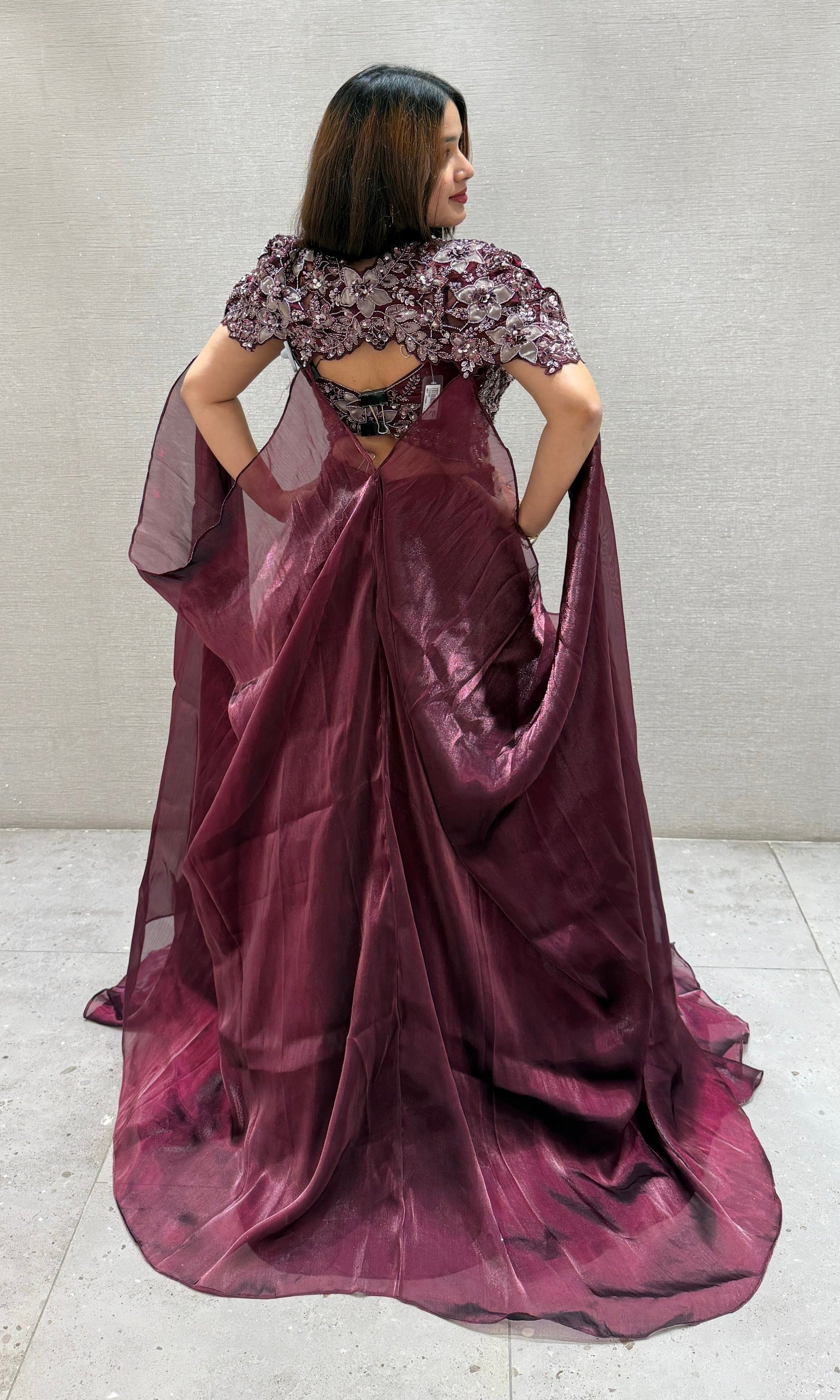 Wine Lehenga