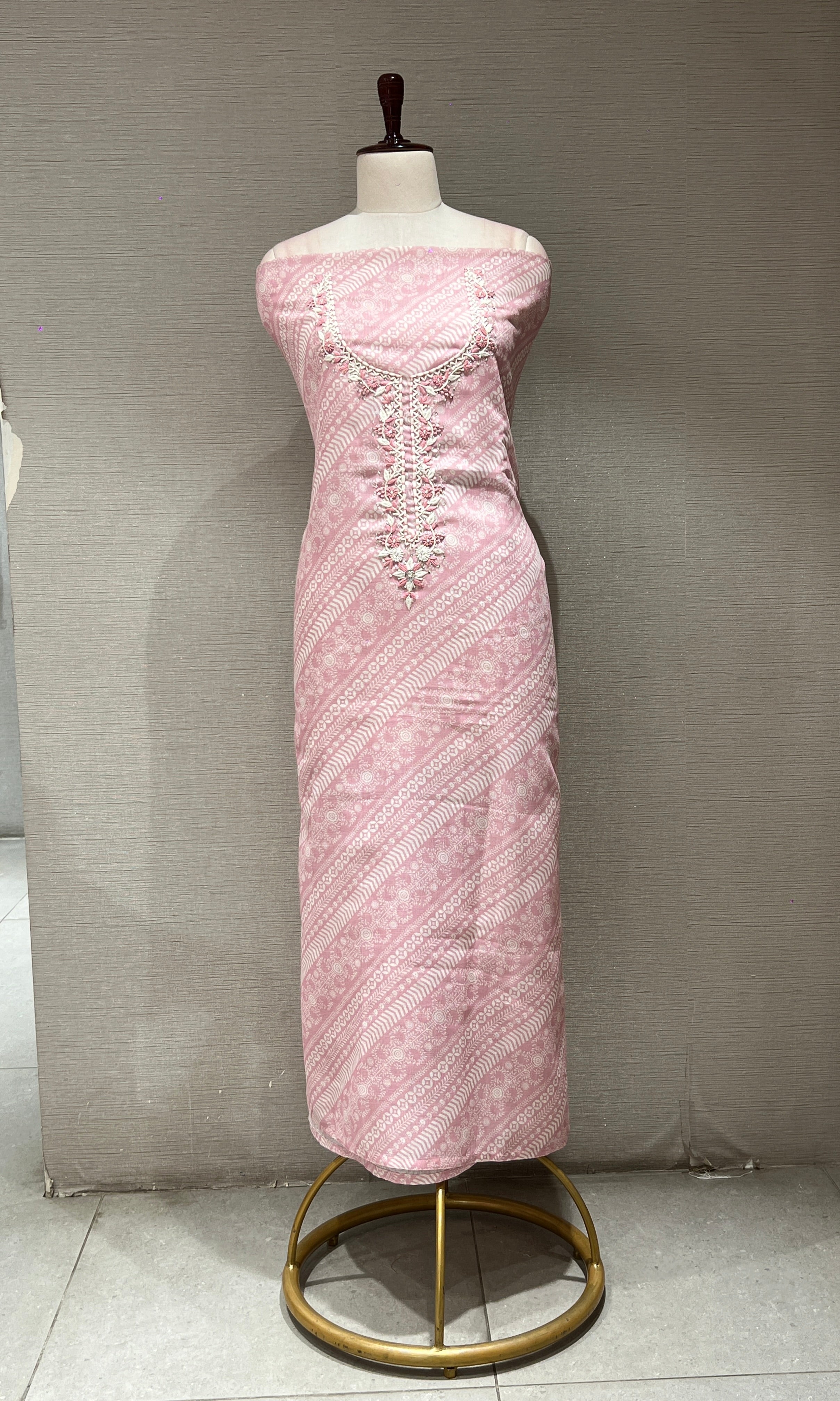 Baby pink dress material