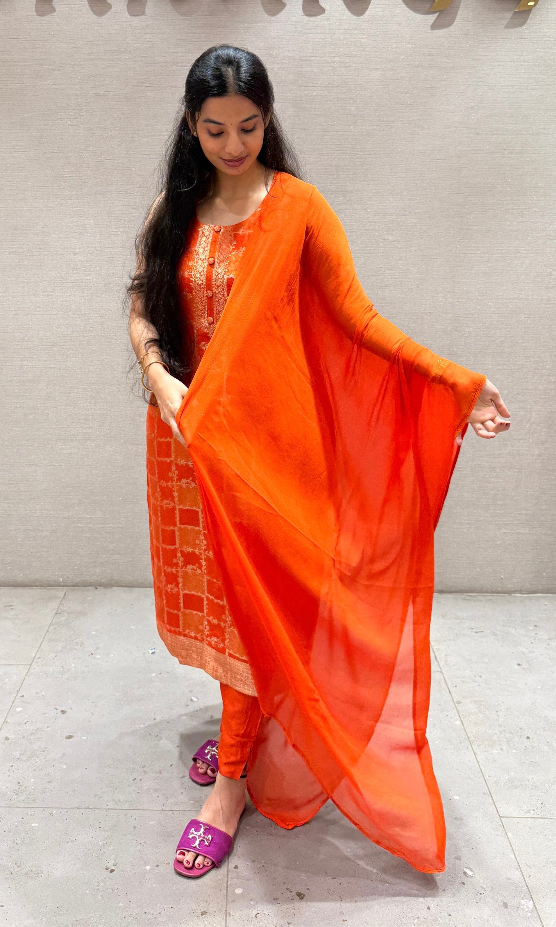 Orange kurta set