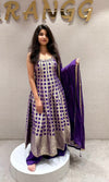 Purple Elegant Anarkali with Dupatta