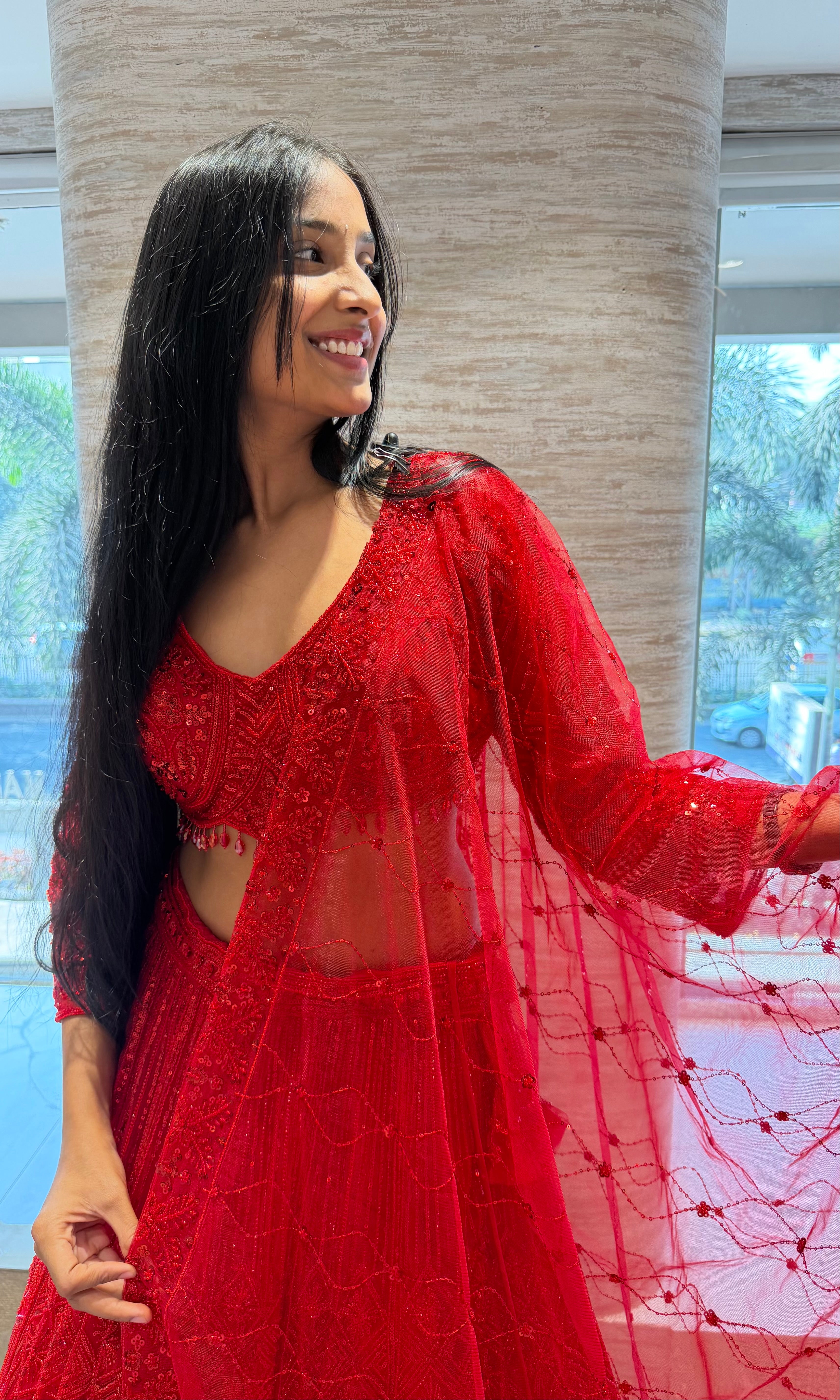 Ruby Red EMBELLISHED Lehenga