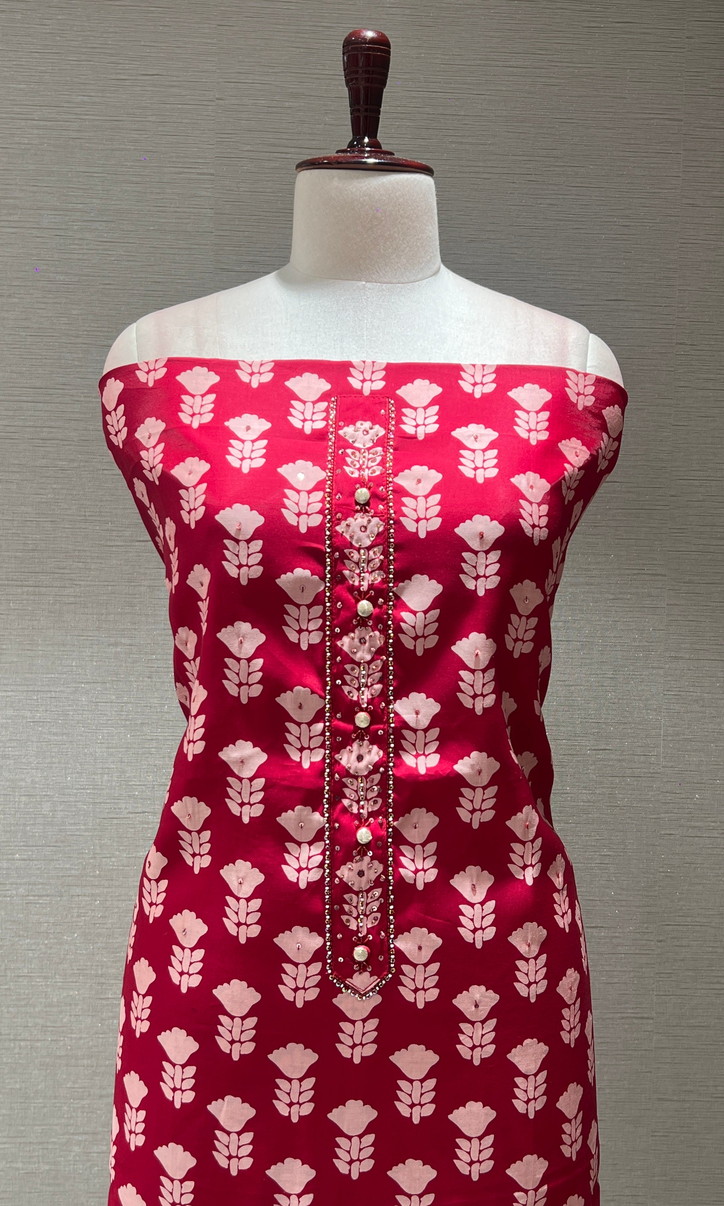 Maroon dress material